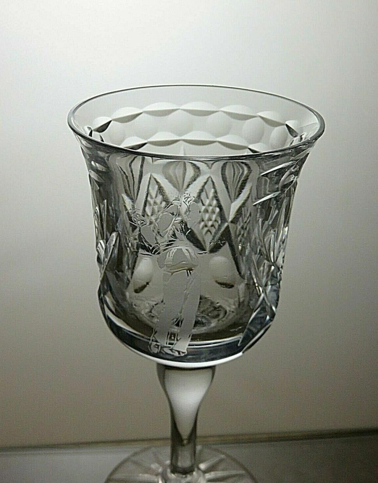 Other Tutbury Crystal Cut Glass Wine Glass Set of 2 Etched Golfer Size ONE SIZE - 5 Thumbnail