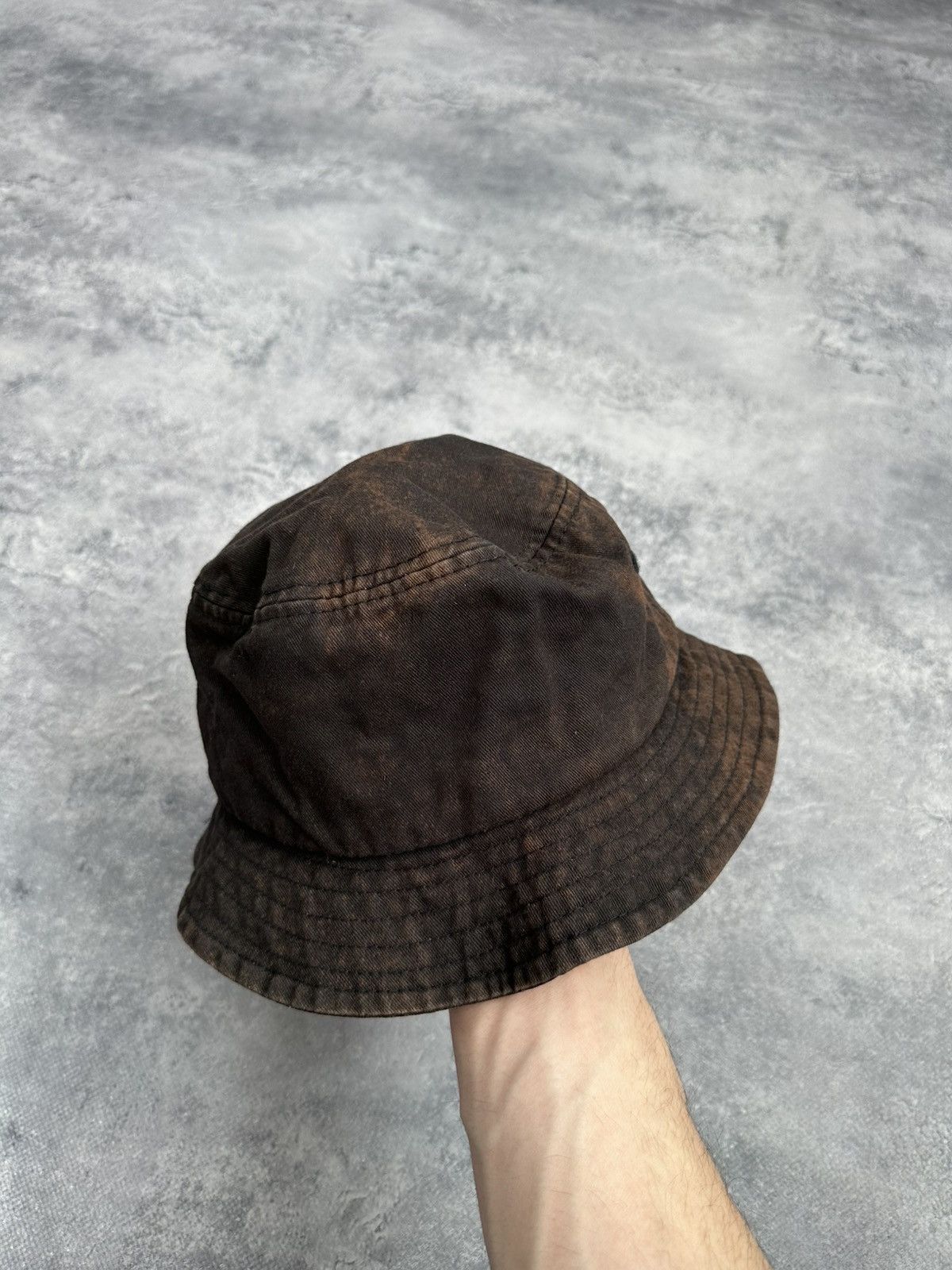Stussy 💣Rare Stussy Black Washed Faded Bucket Hat Y2K Centre Logo Size ONE SIZE - 7 Thumbnail