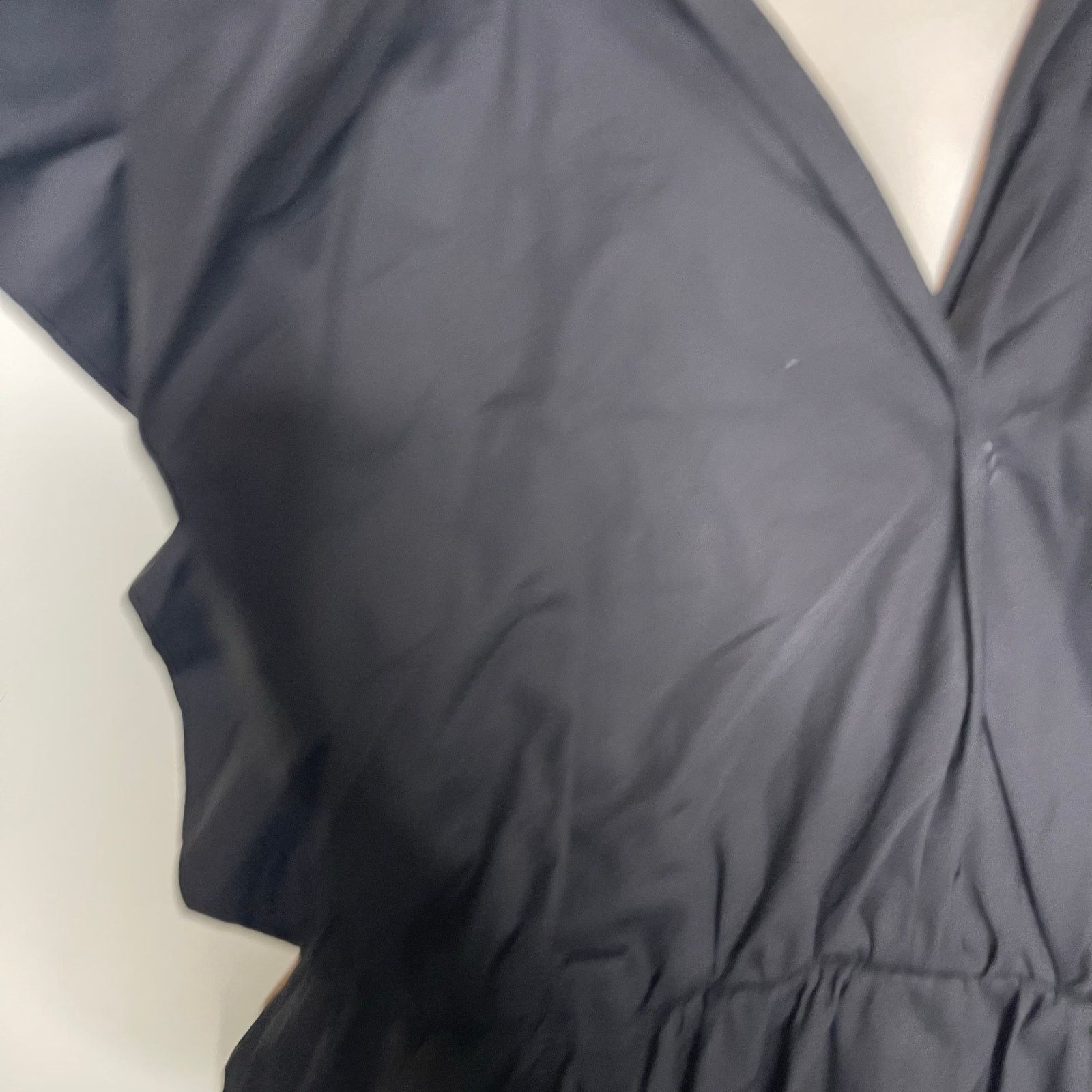 Other MANTU Black Deep V-Neck Ruffle Midi Dress no belt 46 US 10 Size L / US 10 / IT 46 - 4 Thumbnail