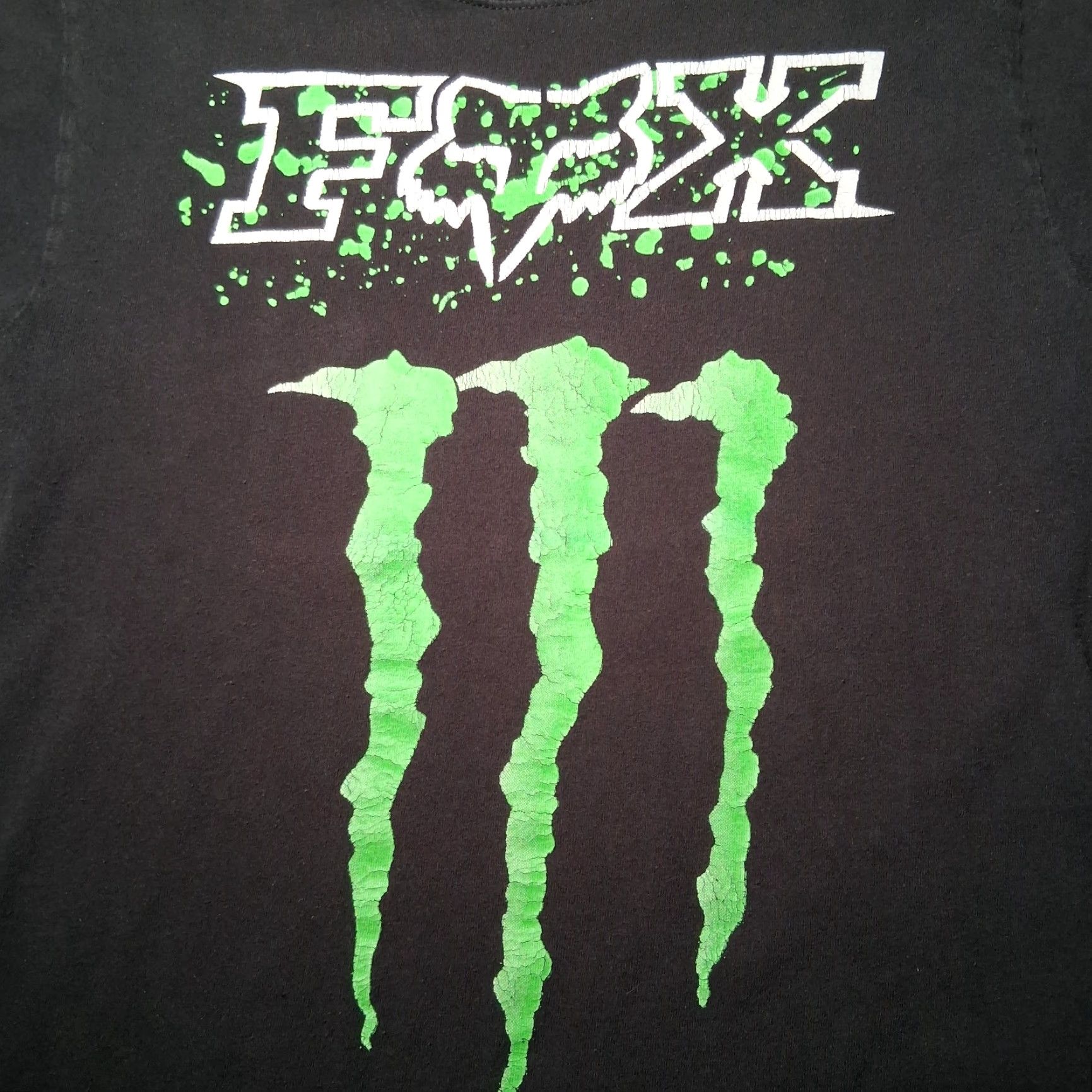 Fox Racing Fox Monster Energy Shirt Men Small Black Motocross Distressed Graphic T-Shirt Crew Neck Short Sleeve Race Size US S / EU 44-46 / 1 - 2 Thumbnail