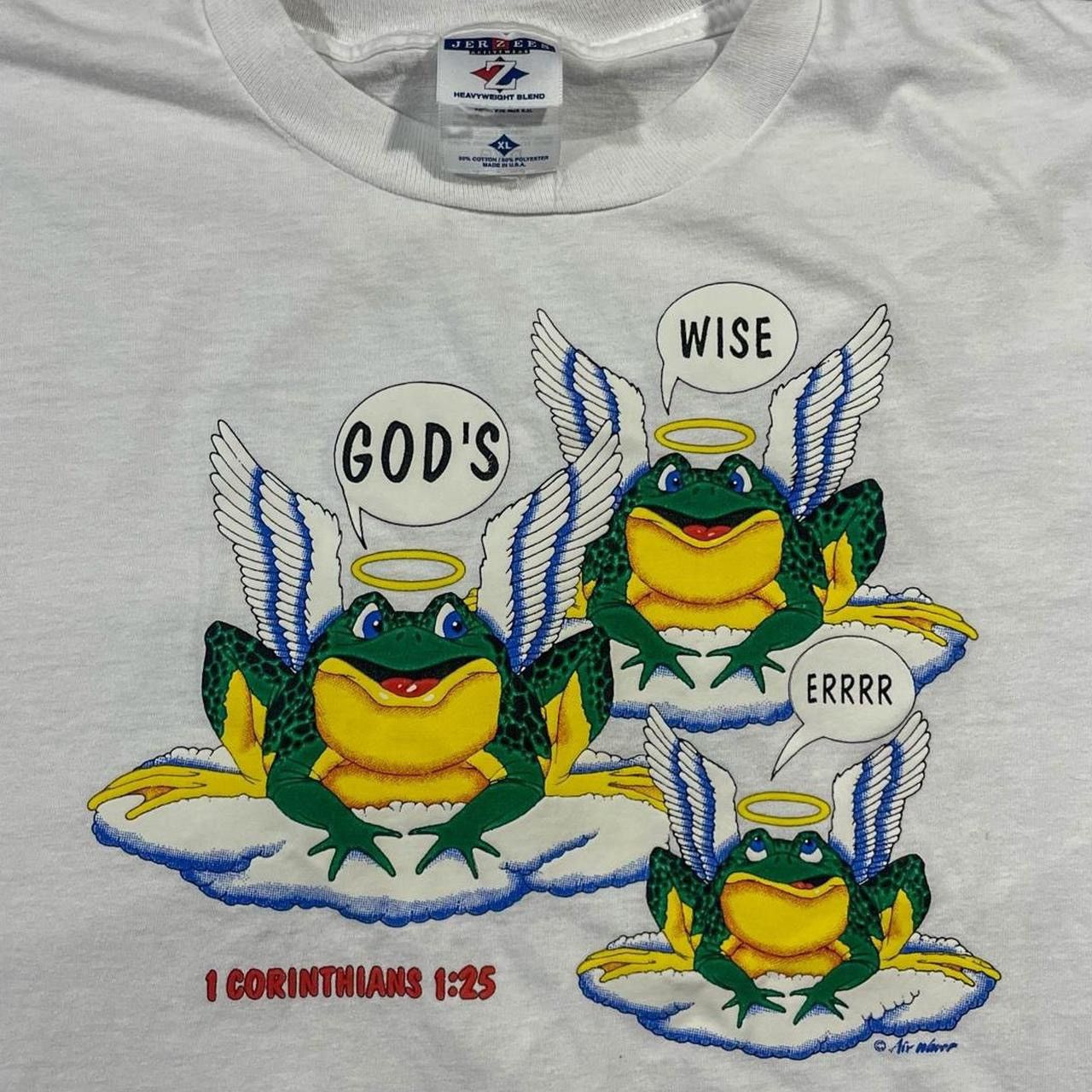 Budweiser × Jerzees × Vintage Vintage 90’s Budweiser Parody God’s Wise Errrr Frog T-Shirt Size US XL / EU 56 / 4 - 2 Thumbnail
