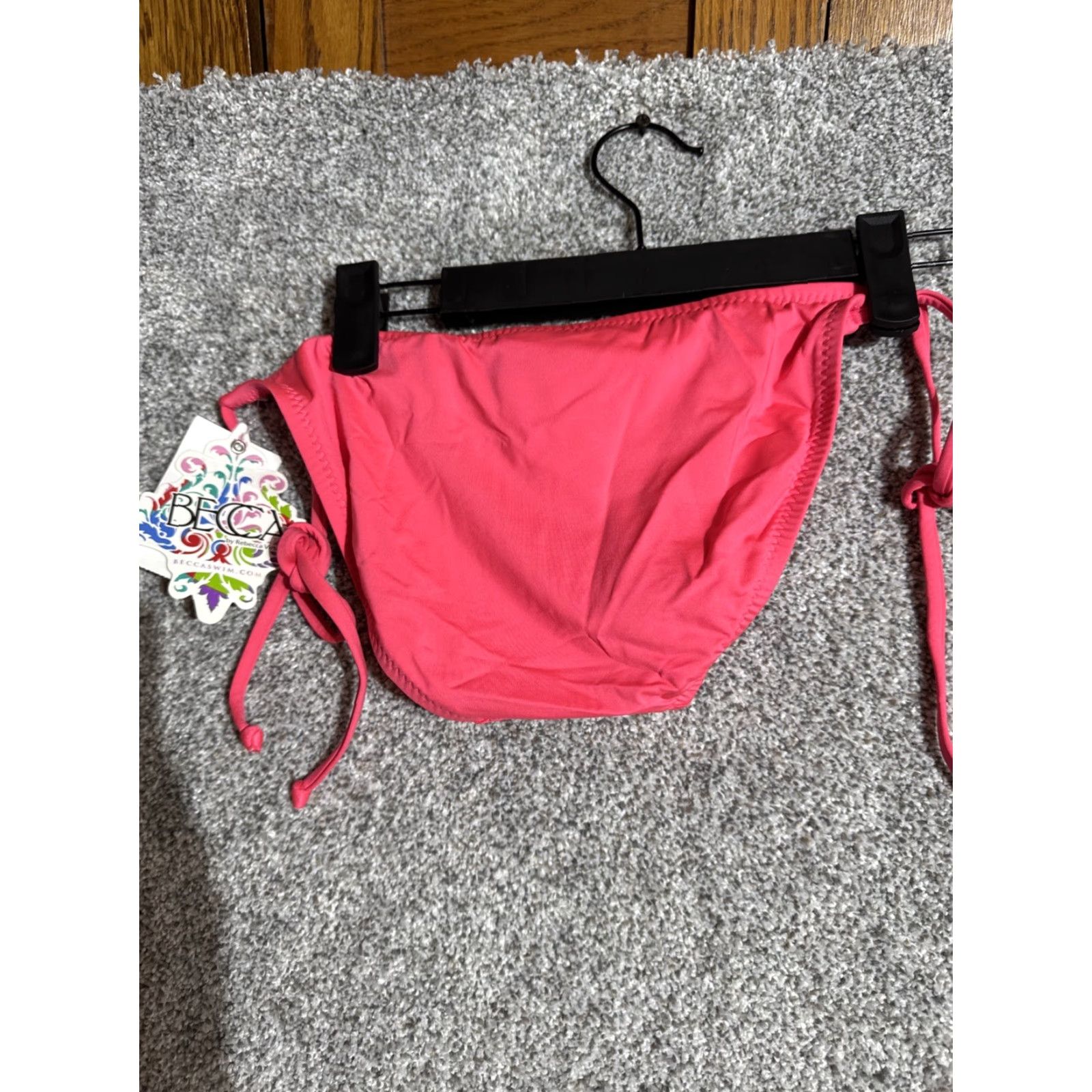 Vintage BECCA Bikini Bottom Womens XS Coquette Chic Beachy Swimwear Y2K Style Hot Pink Size 26" / US 2 / IT 38 - 5 Thumbnail