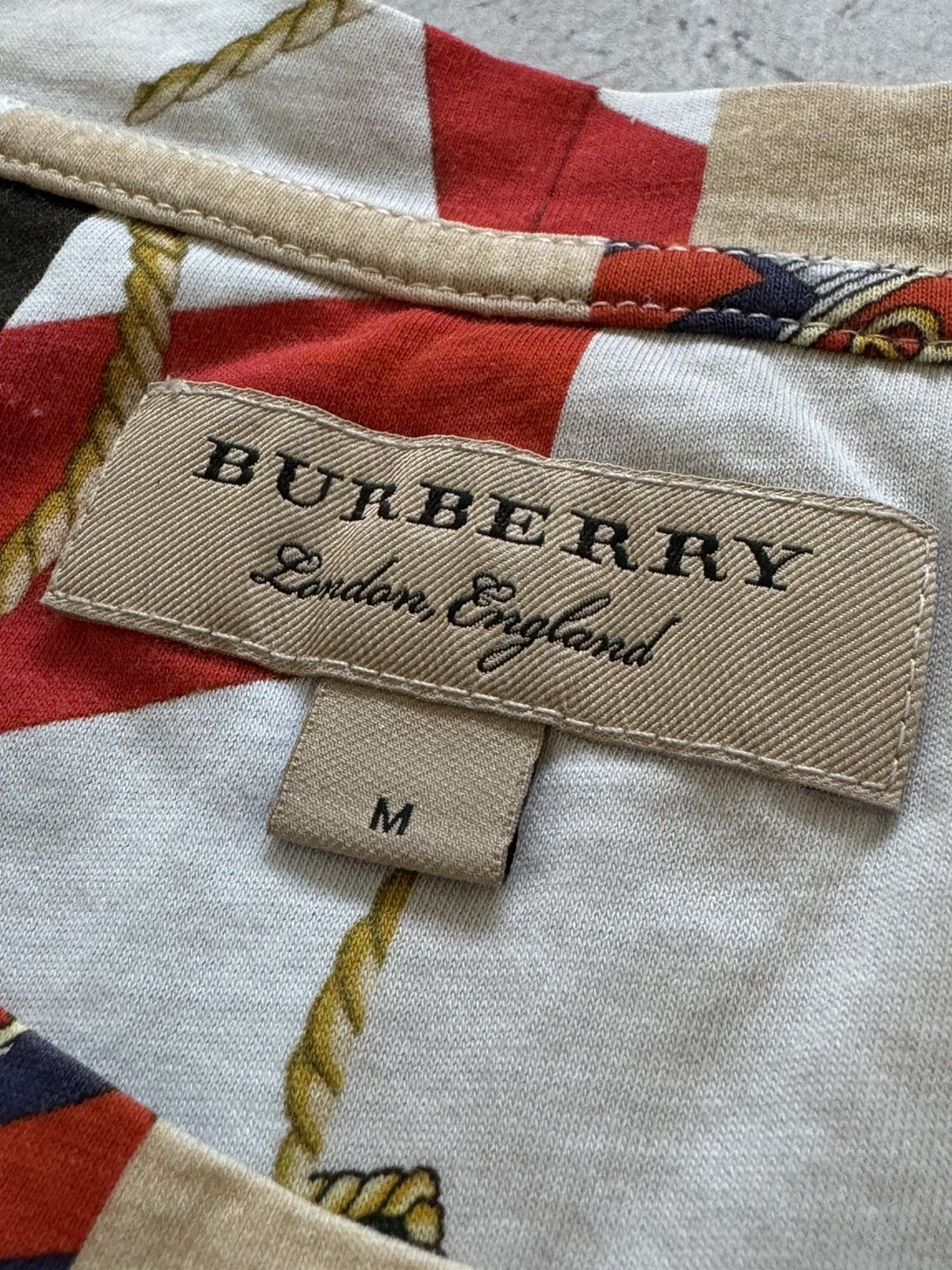 Burberry Burberry Georgeston Graphic Stripped Cotton T-Shirt Size US M / EU 48-50 / 2 - 6 Thumbnail