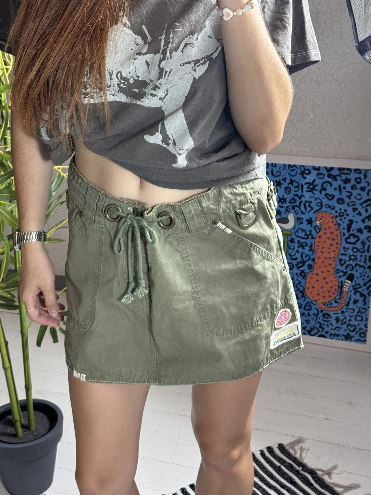 Rip Curl VINTAGE RIP CURL 2000s KHAKI MINI SKIRT Size 27" / US 4 / IT 40 - 9 Thumbnail