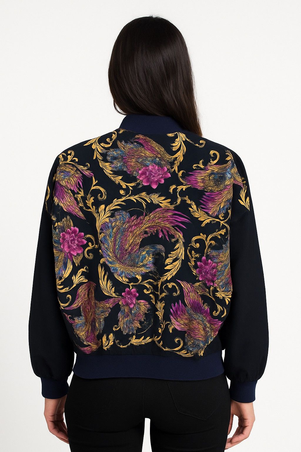 Vintage Vintage DaSjee Bomber Jacket Baroque Bird Floral Pattern Size L / US 10 / IT 46 - 2 Thumbnail