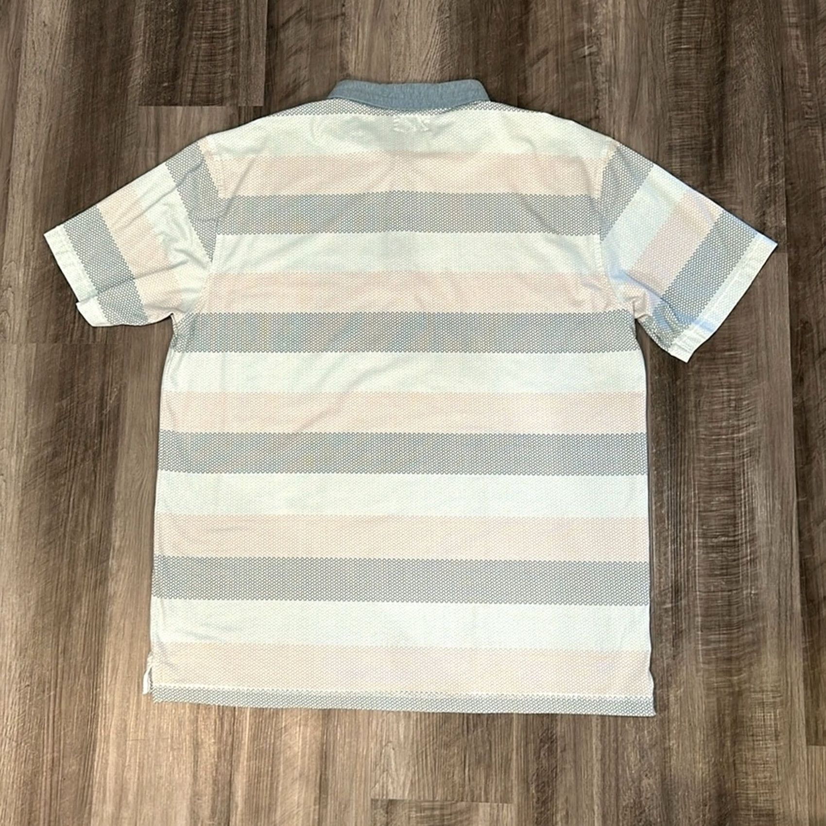 Vintage Linksoul Tempus Fugit Performance Golf Polo 2XL Shirt Men Blue Teal Light Blue Light Tan Light Brown Cotton Polyester Spandex N/A Size US XXL / EU 58 / 5 - 3 Thumbnail