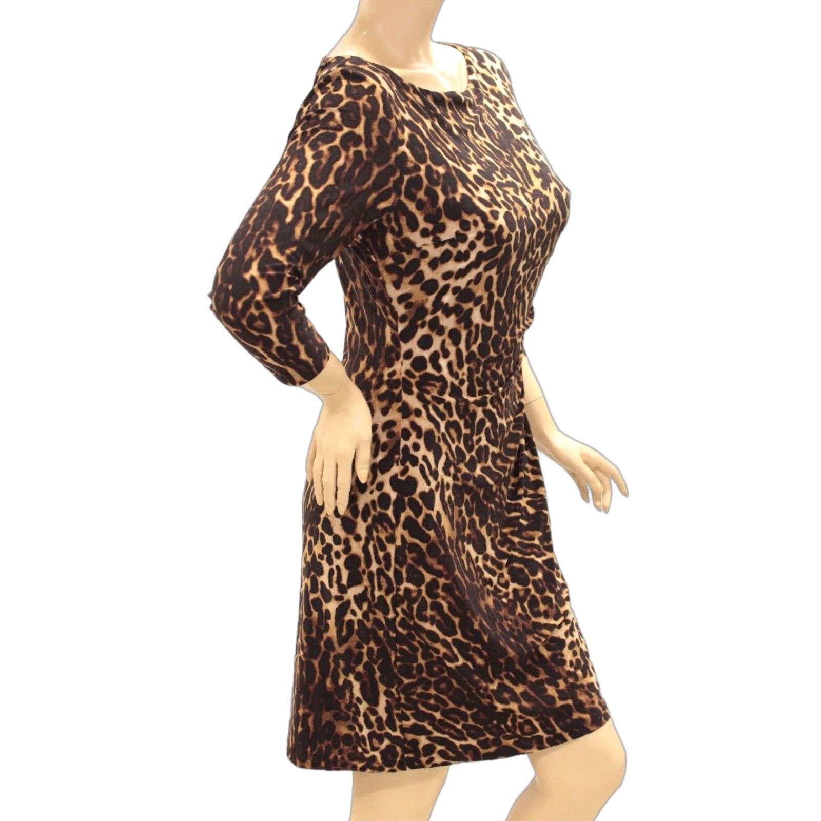 Ralph Lauren Lauren Ralph Lauren Sheath Dress Womens 12 Brown Leopard Print Stretch Party Size XL / US 12-14 / IT 48-50 - 1 Thumbnail