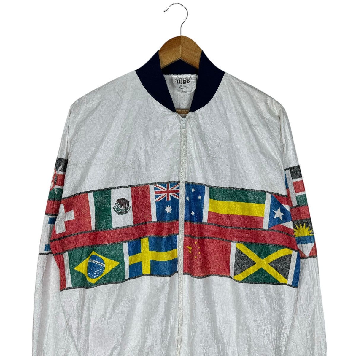 DuPont 🌟DUPONT TYVEK WORLD FLAG ZIPPER JACKET Size US L / EU 52-54 / 3 - 4 Thumbnail