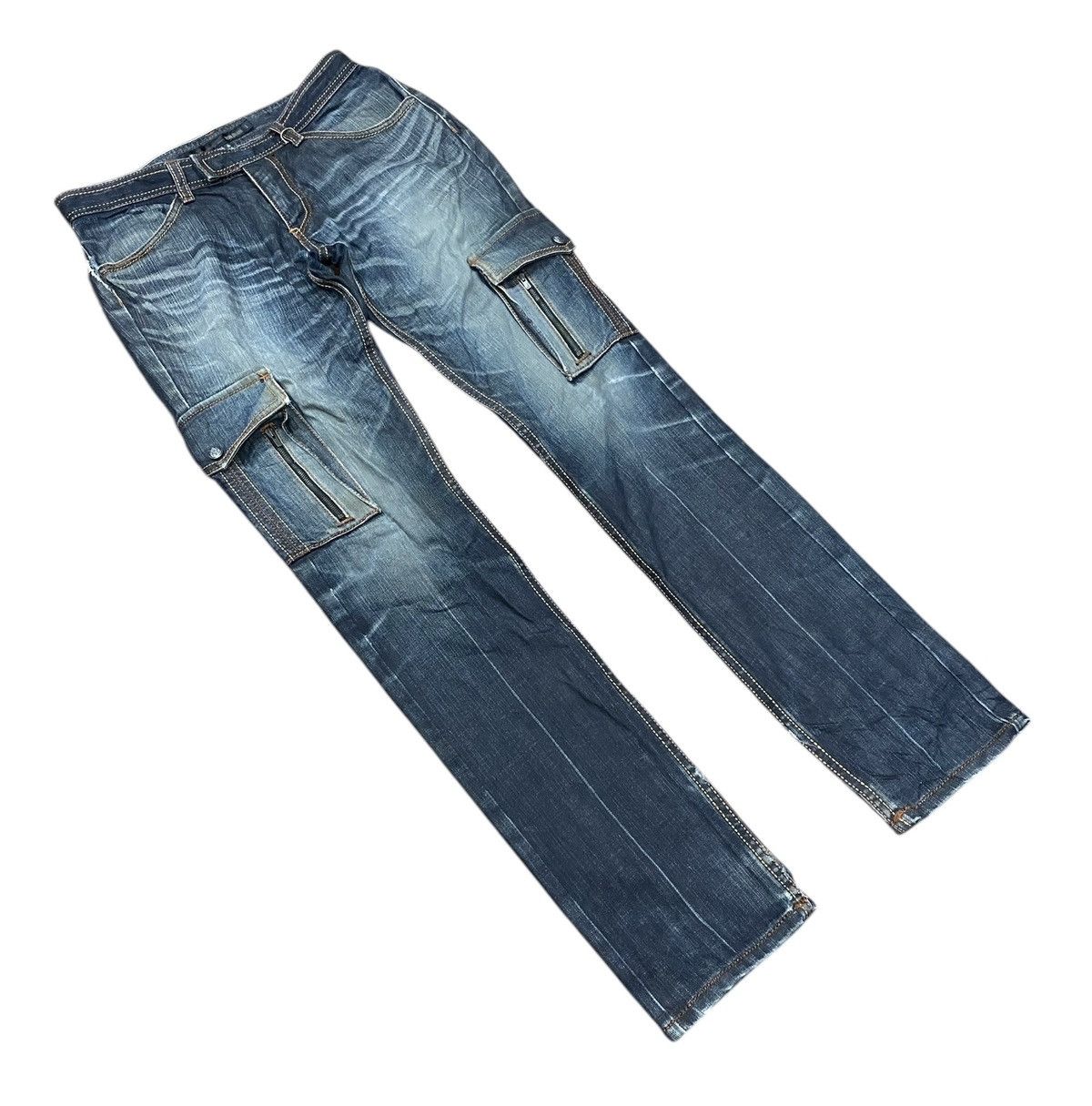 Japanese Brand Rare SCHLUSSEL Skinny Cargo Pant Size US 31 - 4 Thumbnail
