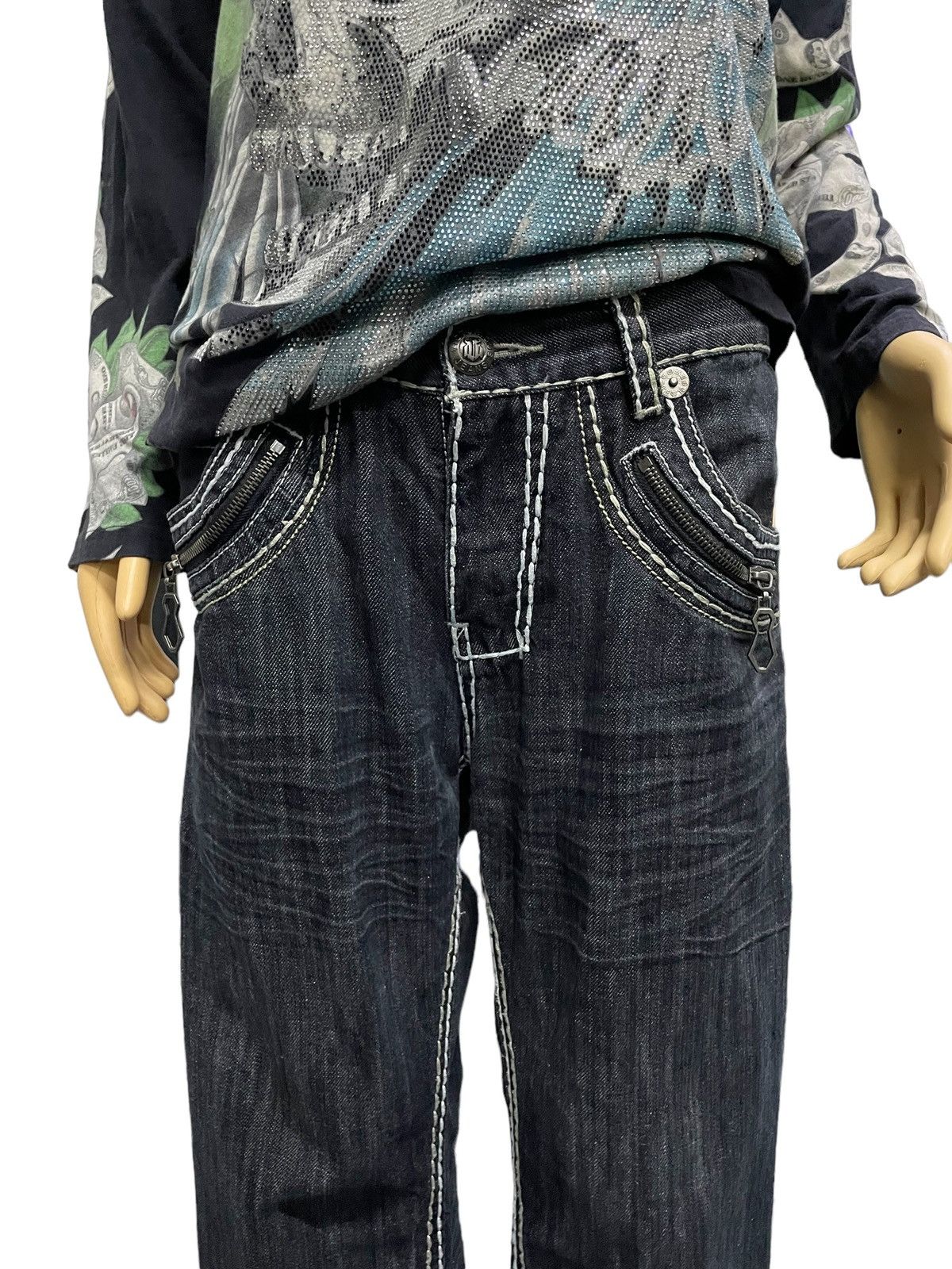Designer × Japanese Brand Victorious Japan Heavy Thick Stitch Stud Large Poket Jeans Size US 34 / EU 50 - 6 Thumbnail