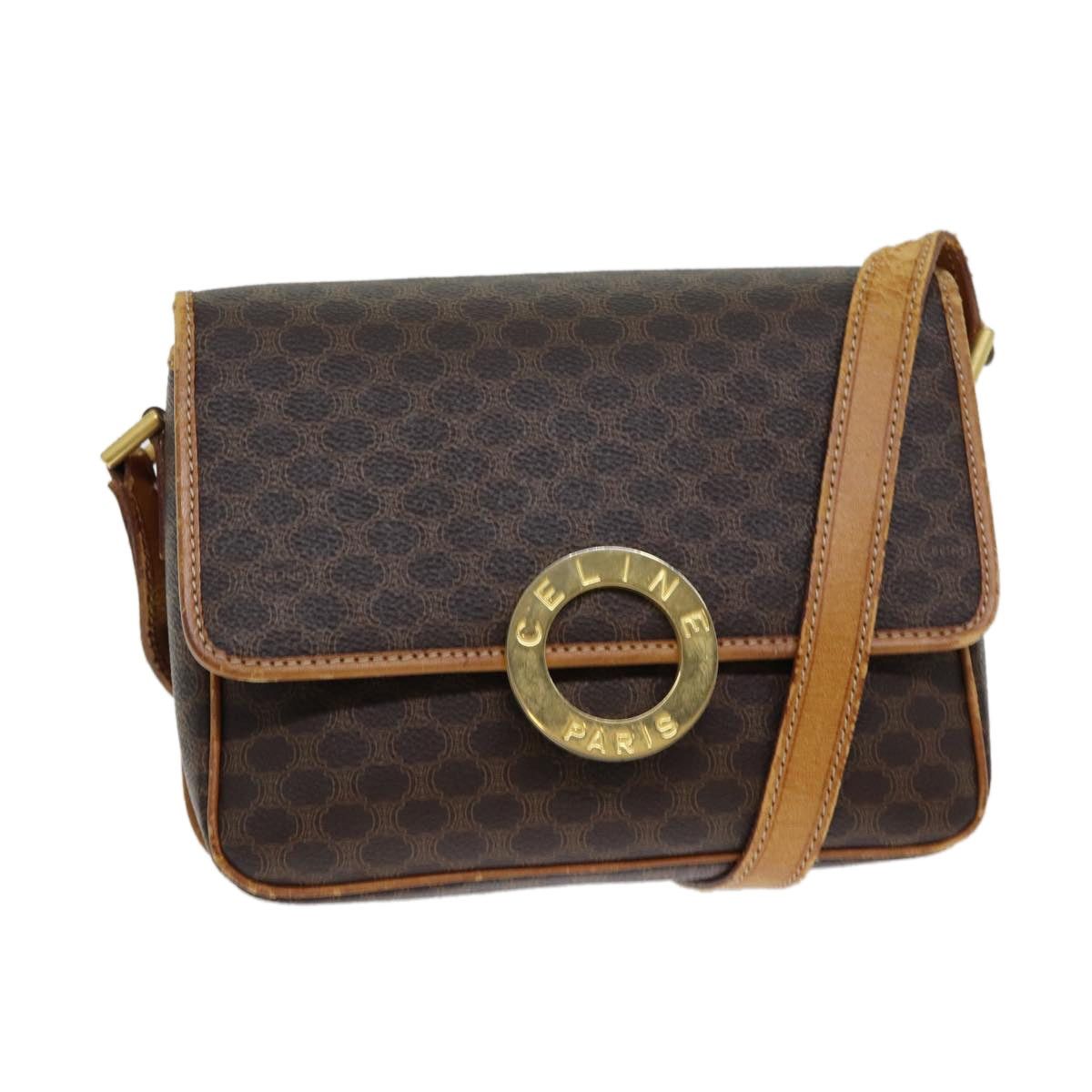 Celine CELINE Macadam Canvas Shoulder Bag Pvc Leather Brown Size ONE SIZE - 1 Thumbnail
