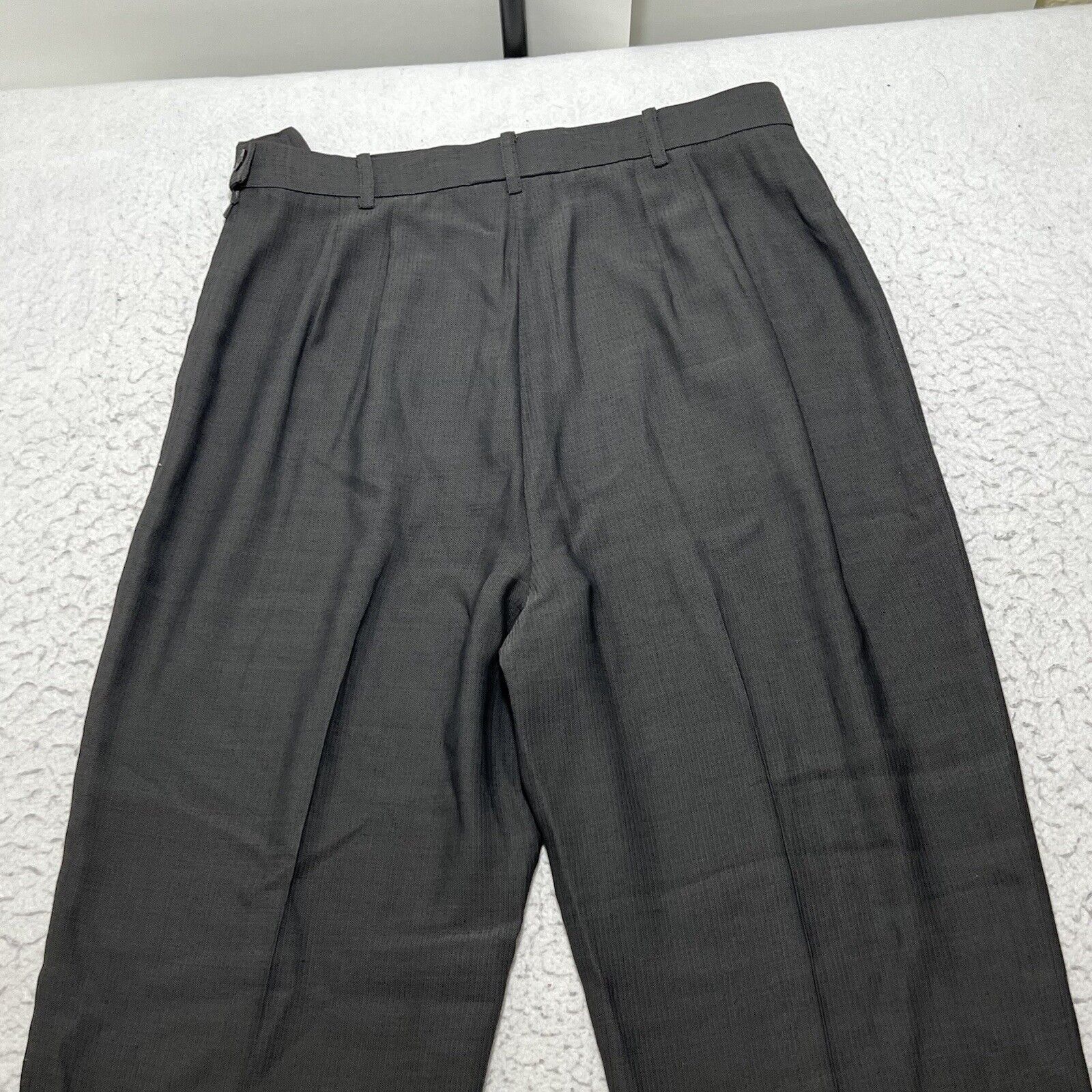Vintage Carlisle Wool Blend Straight Leg Dress Pants Herringbone Size 34" / US 12 / IT 48 - 7 Thumbnail