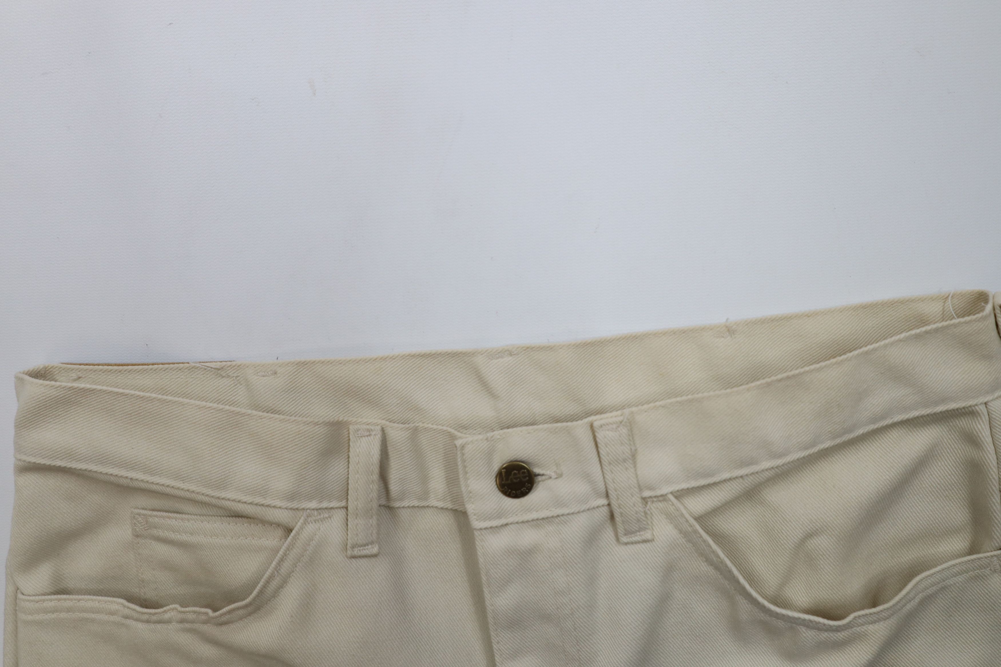 Lee × Vintage Vintage 90s Lee Flared Wide Leg Denim Jeans Beige USA Size US 34 / EU 50 - 9 Thumbnail