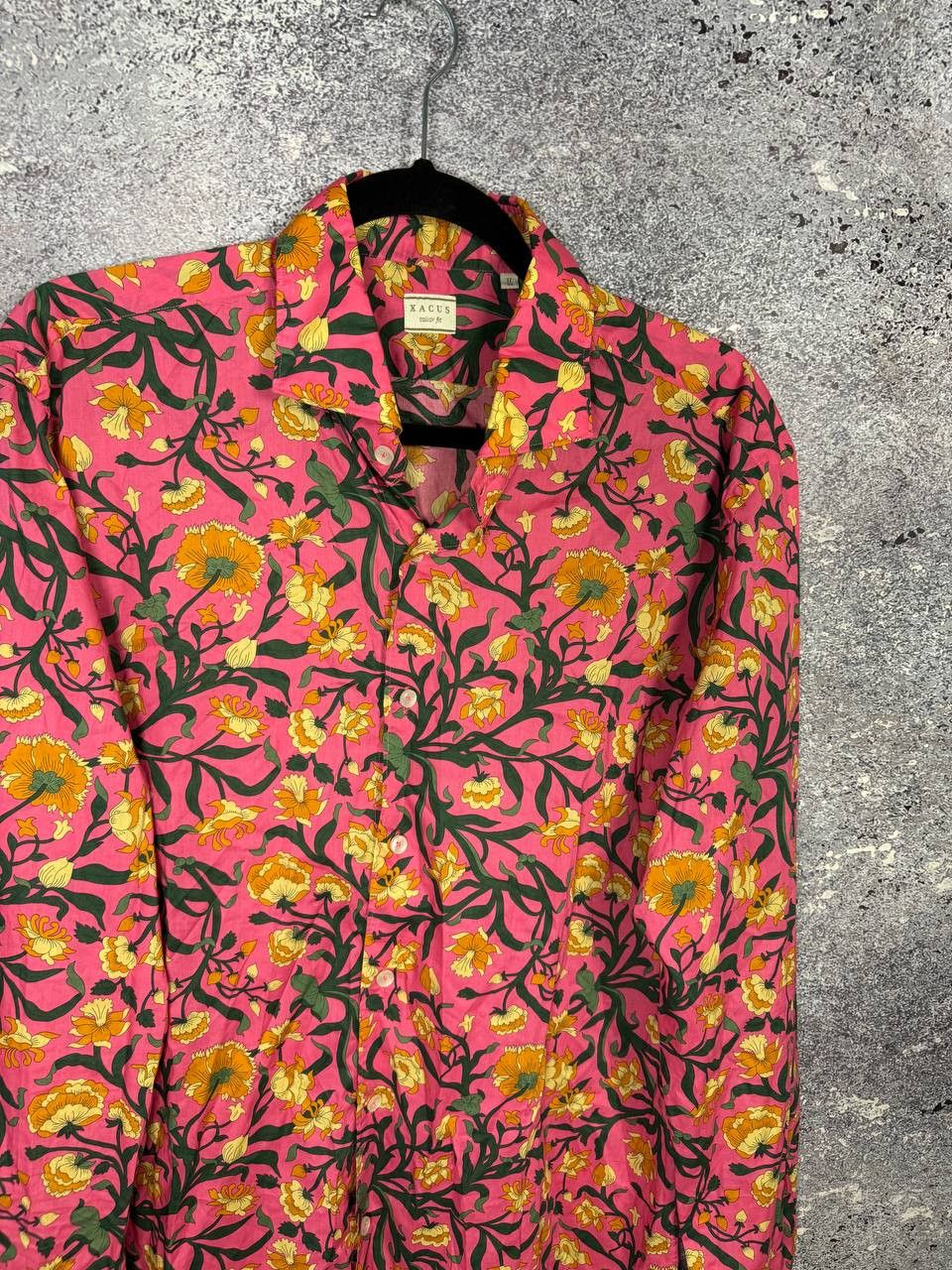 Designer × Vintage Xacus Size 17/43 Evolution Fit Pink Shirt Floral Print Size US L / EU 52-54 / 3 - 3 Thumbnail