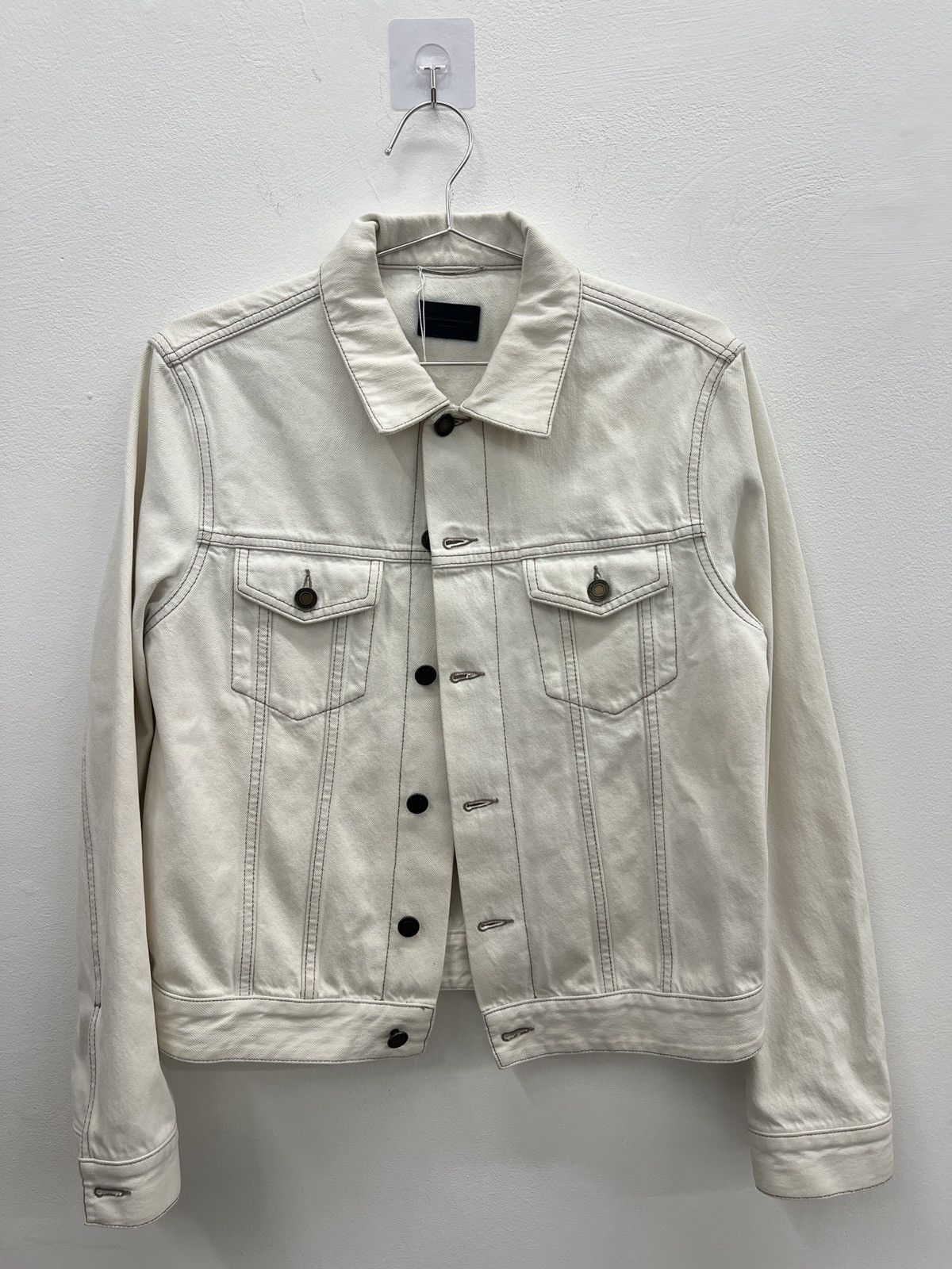 Saint Laurent Paris Saint Laurent Paris Beige Denim Jacket Size M / US 6-8 / IT 42-44 - 1 Thumbnail