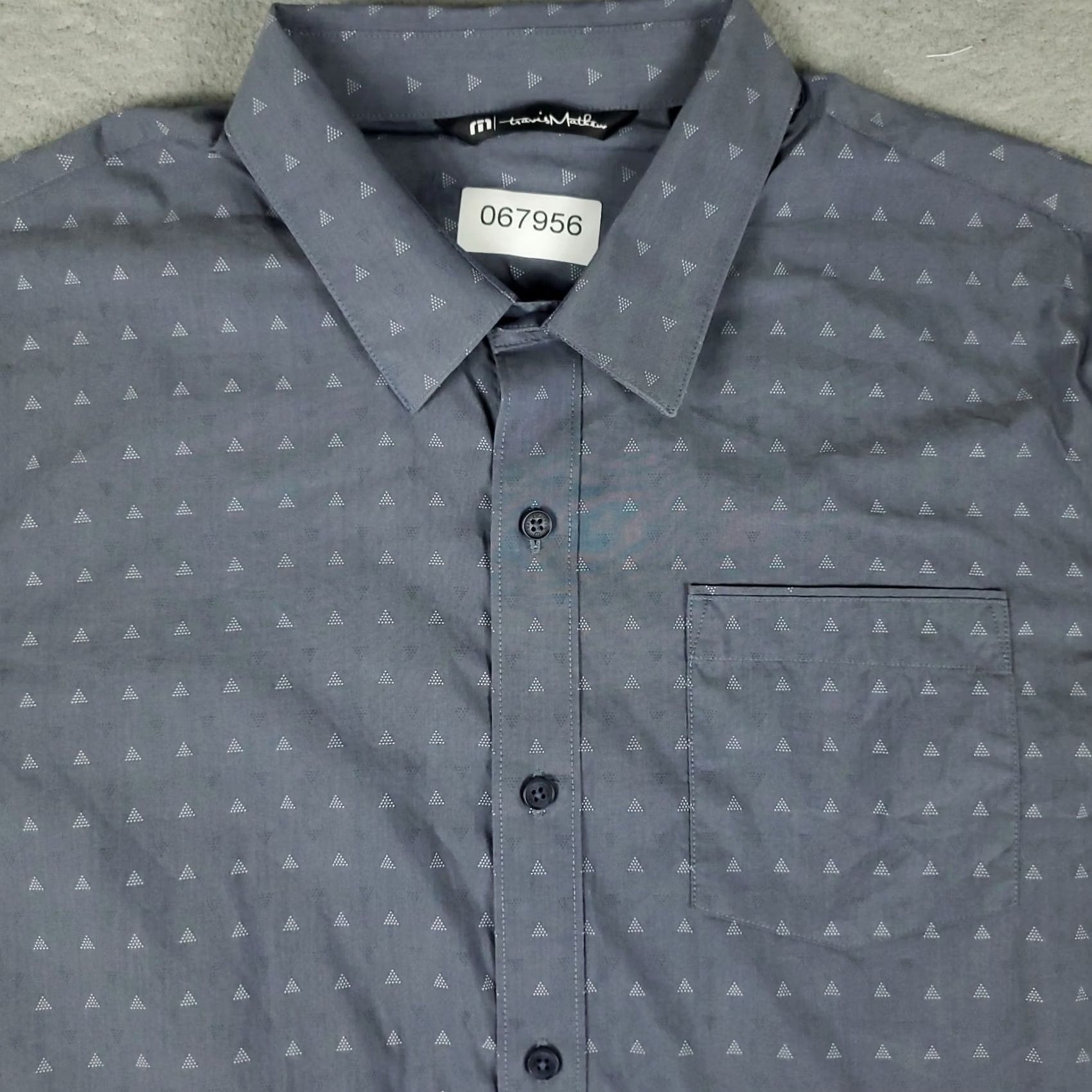 TravisMathew Travis Mathew Shirt Mens Large Blue Geometric Button Up Short Sleeve Size US L / EU 52-54 / 3 - 2 Thumbnail
