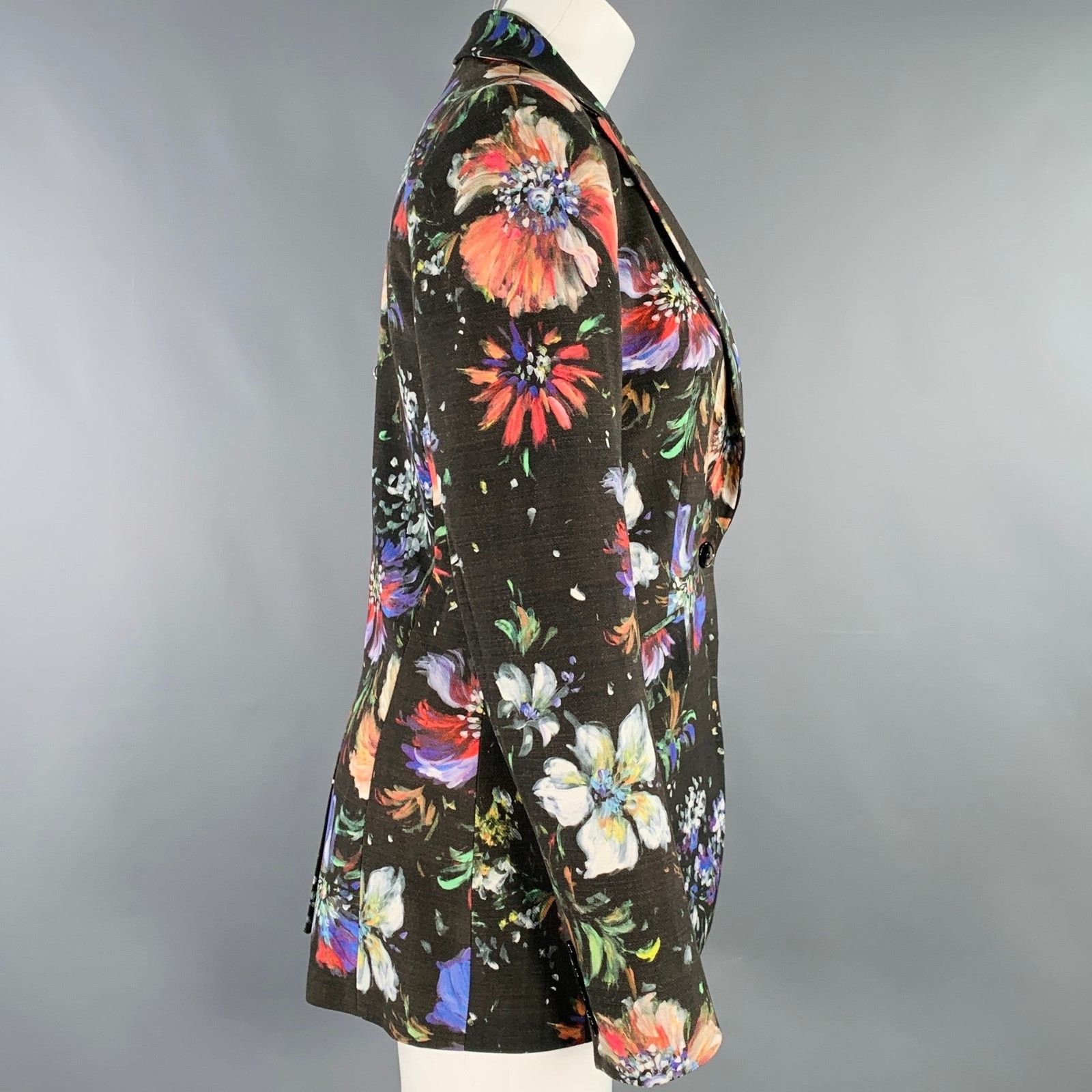 Robert Graham Size 4 Black Multi Color Viscose Blend Jacket Blazer Size S / US 4 / IT 40 - 3 Thumbnail