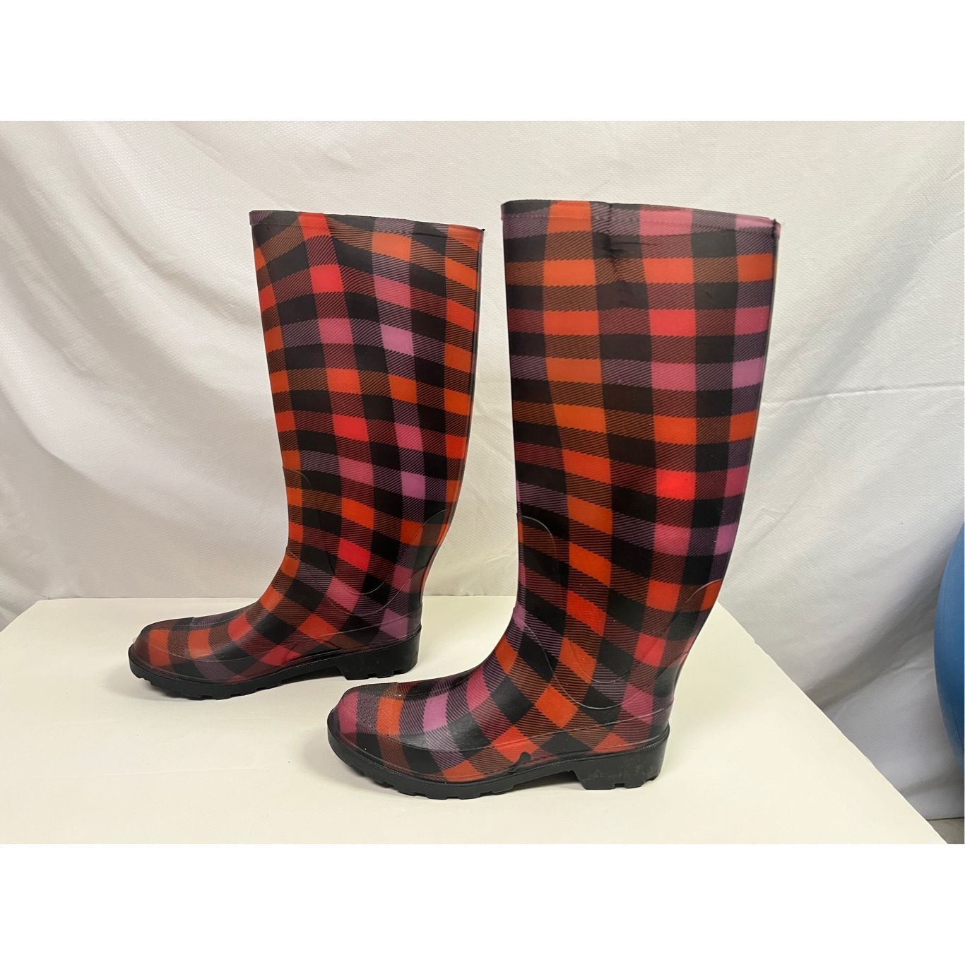 Other Dirty Laundry Tall Plaid Rain Boots Multicolor Plaid Sz 7 Size US 7 / IT 37 - 1 Thumbnail
