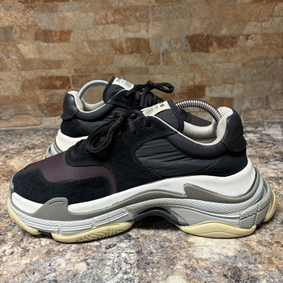 Balenciaga Balenciaga Triple S Size 8 Black Burgundy Grey With Box Size US 8 / EU 41 - 6 Thumbnail