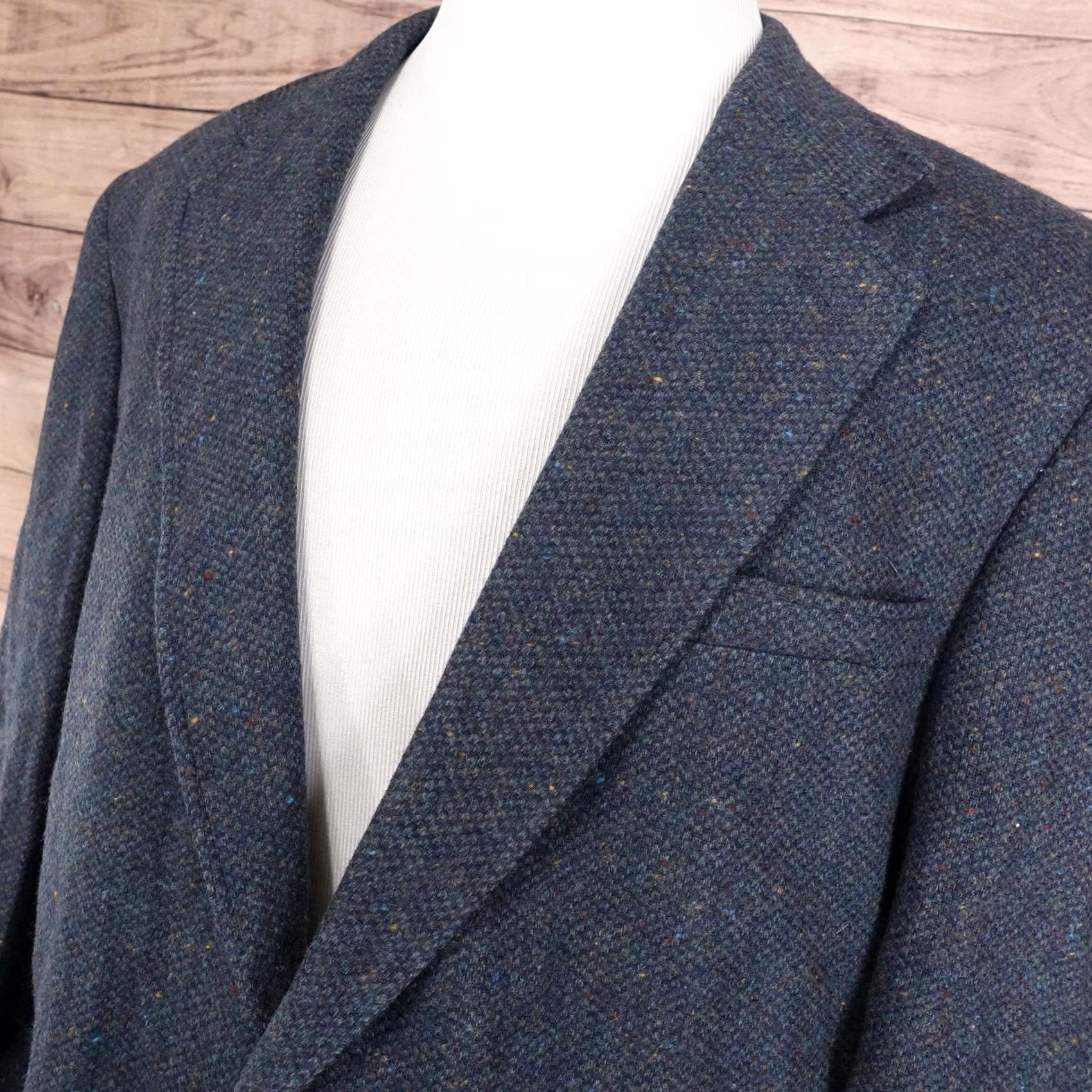 Lands' End VINTAGE Lands' End Jacket Mens 46 Blue Sport Coat 46L Wool Herringbone Tweed USA Size US S / EU 44-46 / 1 - 3 Thumbnail
