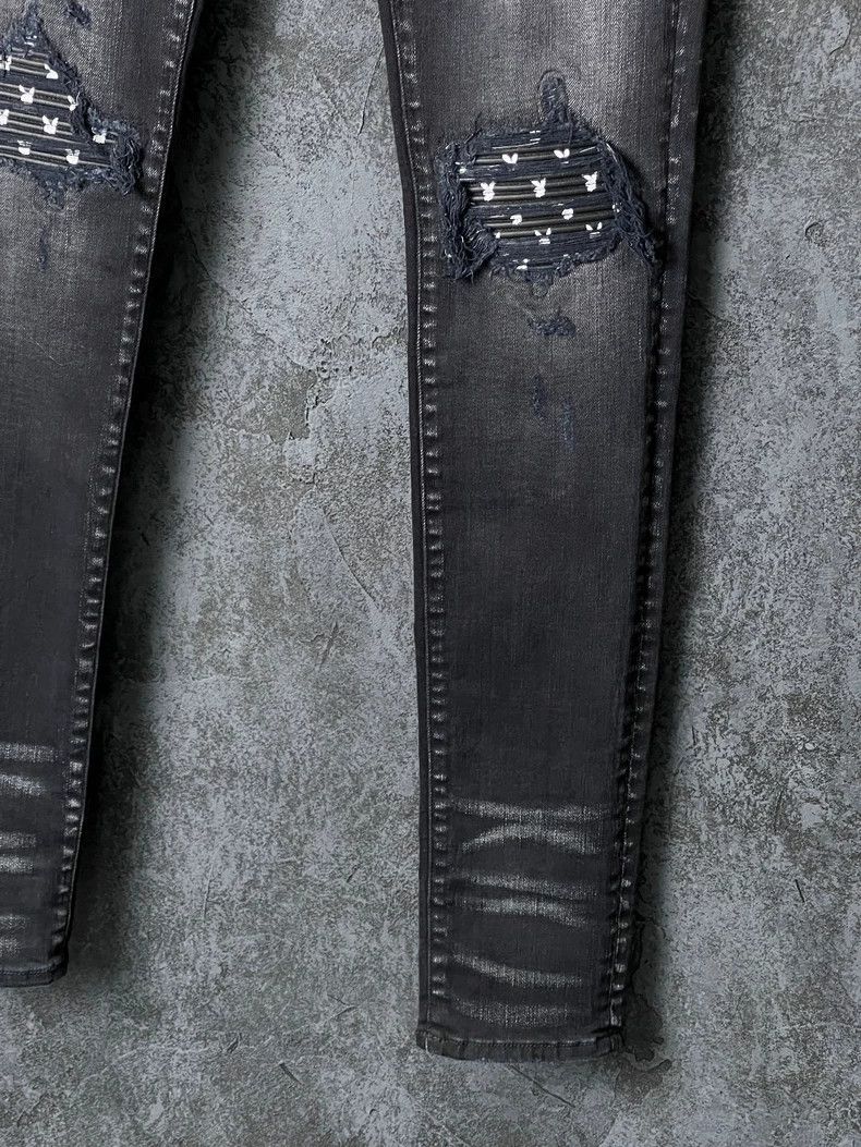 Amiri Amiri Black Gray Ripped Denim Pants Size US 30 / EU 46 - 6 Thumbnail