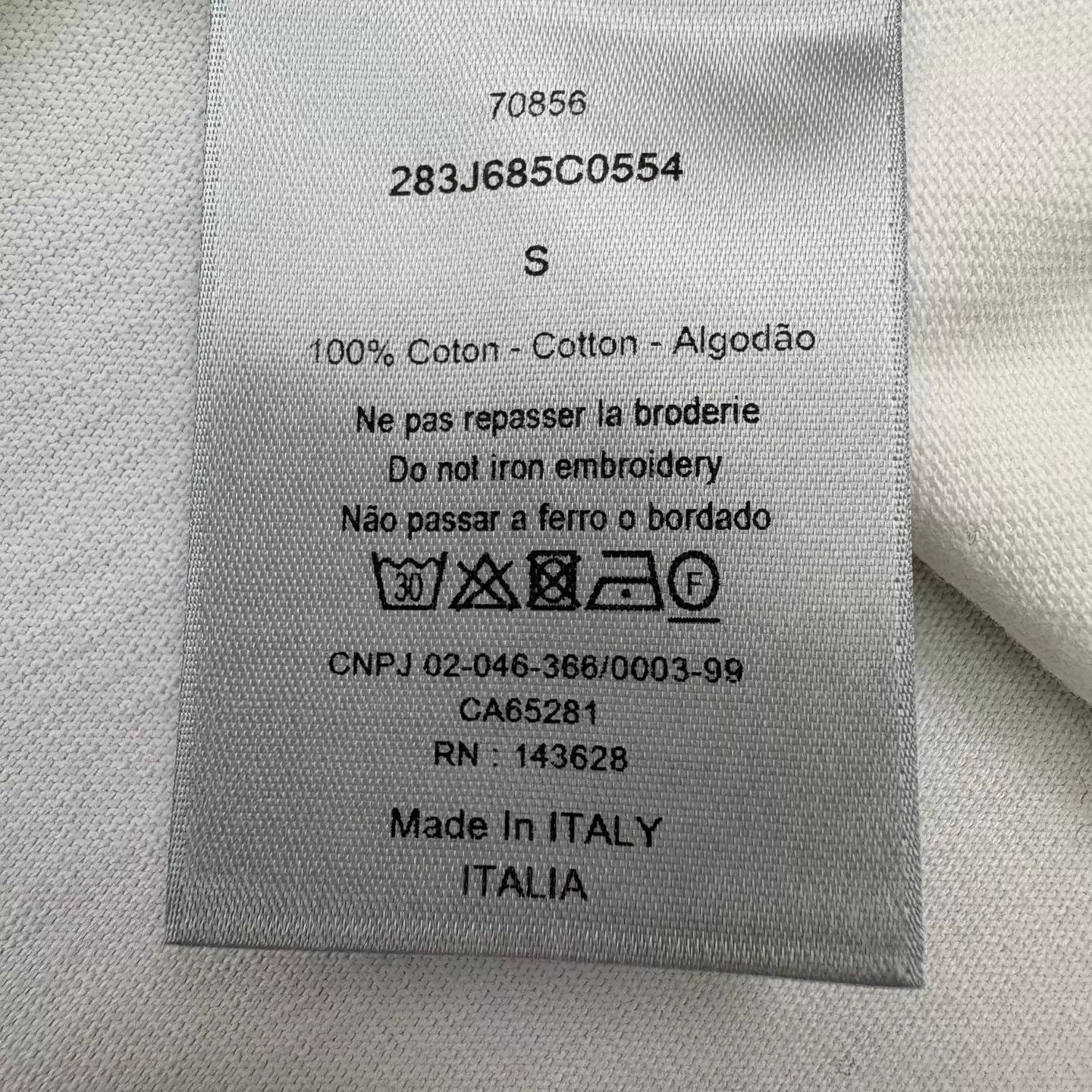 Dior Dior White Red Logo Embroidered SS T-Shirt S Size US S / EU 44-46 / 1 - 6 Thumbnail