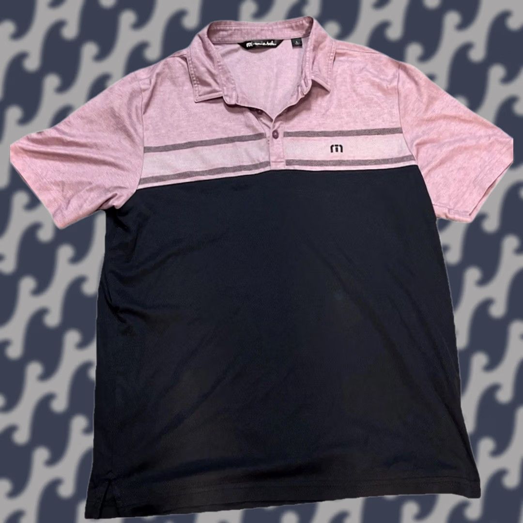 TravisMathew TravisMathew Polo Shirt L Purple Black Colorblock Short Sleeve Golf Casual Mens Size US L / EU 52-54 / 3 - 1 Thumbnail