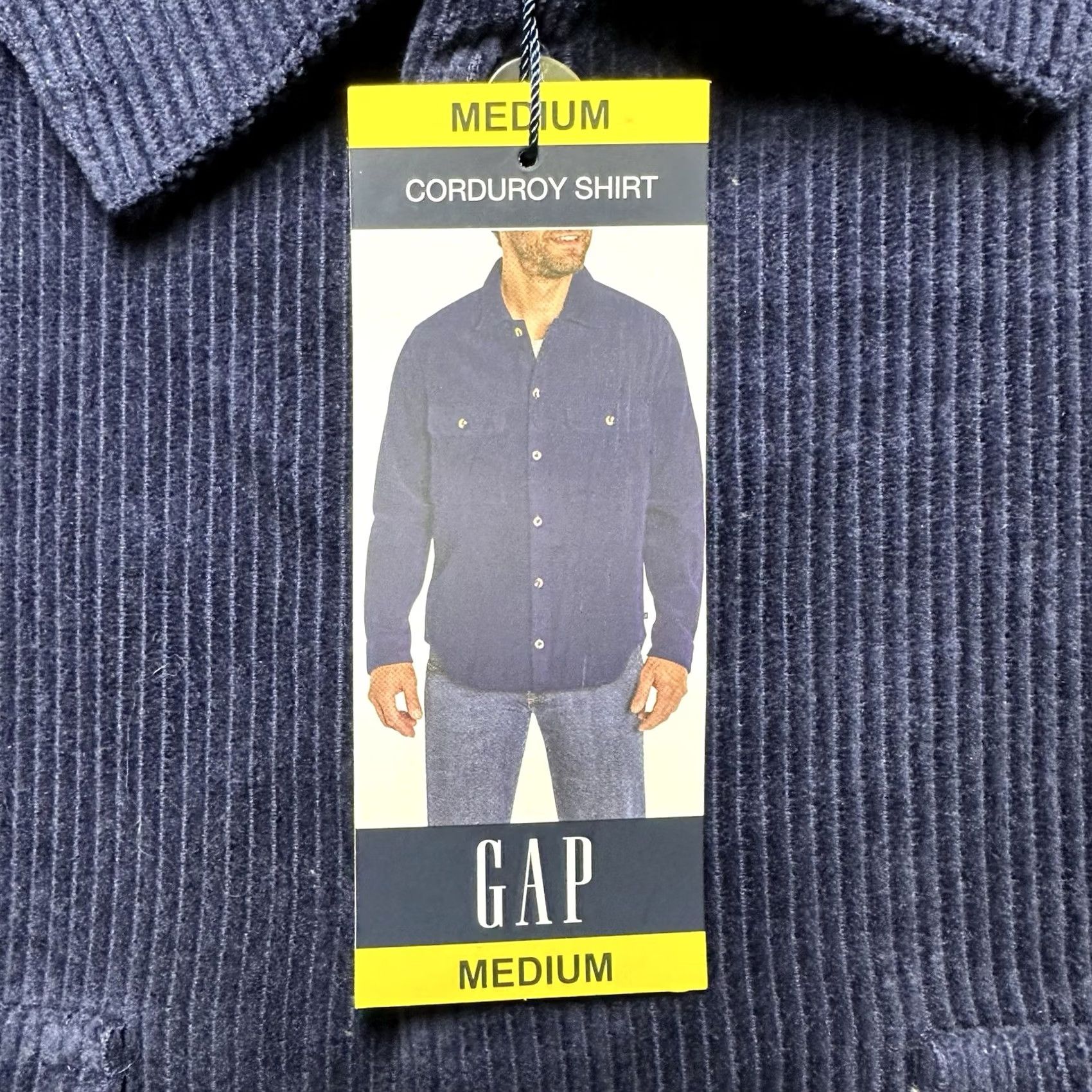 Gap GAP Shirt Mens Medium Eclipse Blue Corduroy Button Up Long Sleeve Size US M / EU 48-50 / 2 - 4 Thumbnail