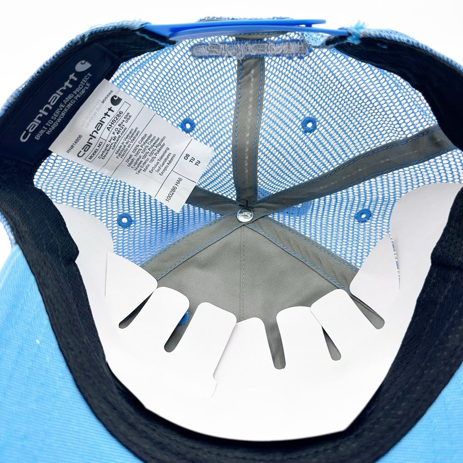 Carhartt New CARHARTT Force Canvas Mesh Back Hat Sky Blue Front Patch Size ONE SIZE - 9 Thumbnail