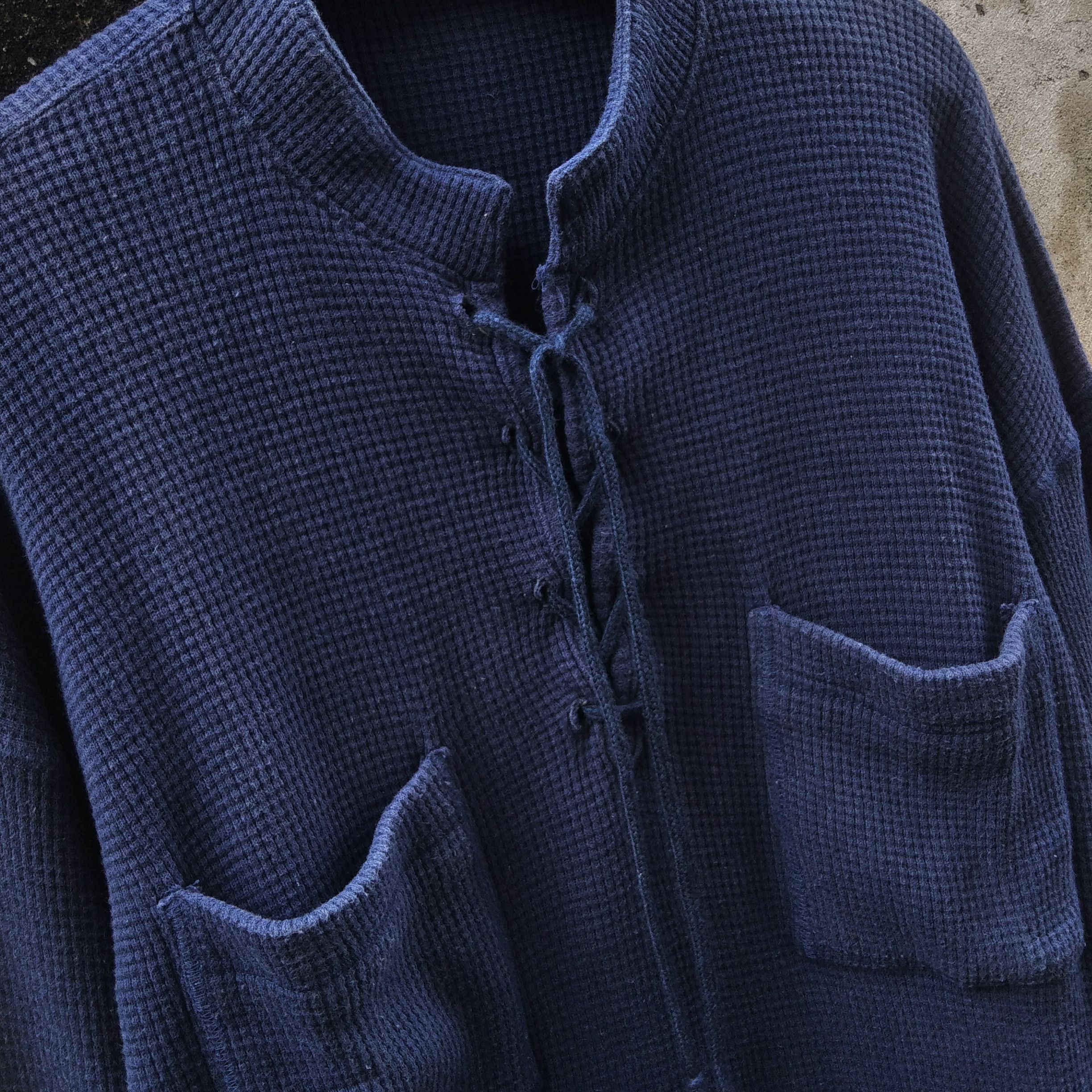 Issey Miyake Vintage 90s TETE HOMME ISSEY MIYAKE Indigo Thermal Size US XL / EU 56 / 4 - 3 Thumbnail