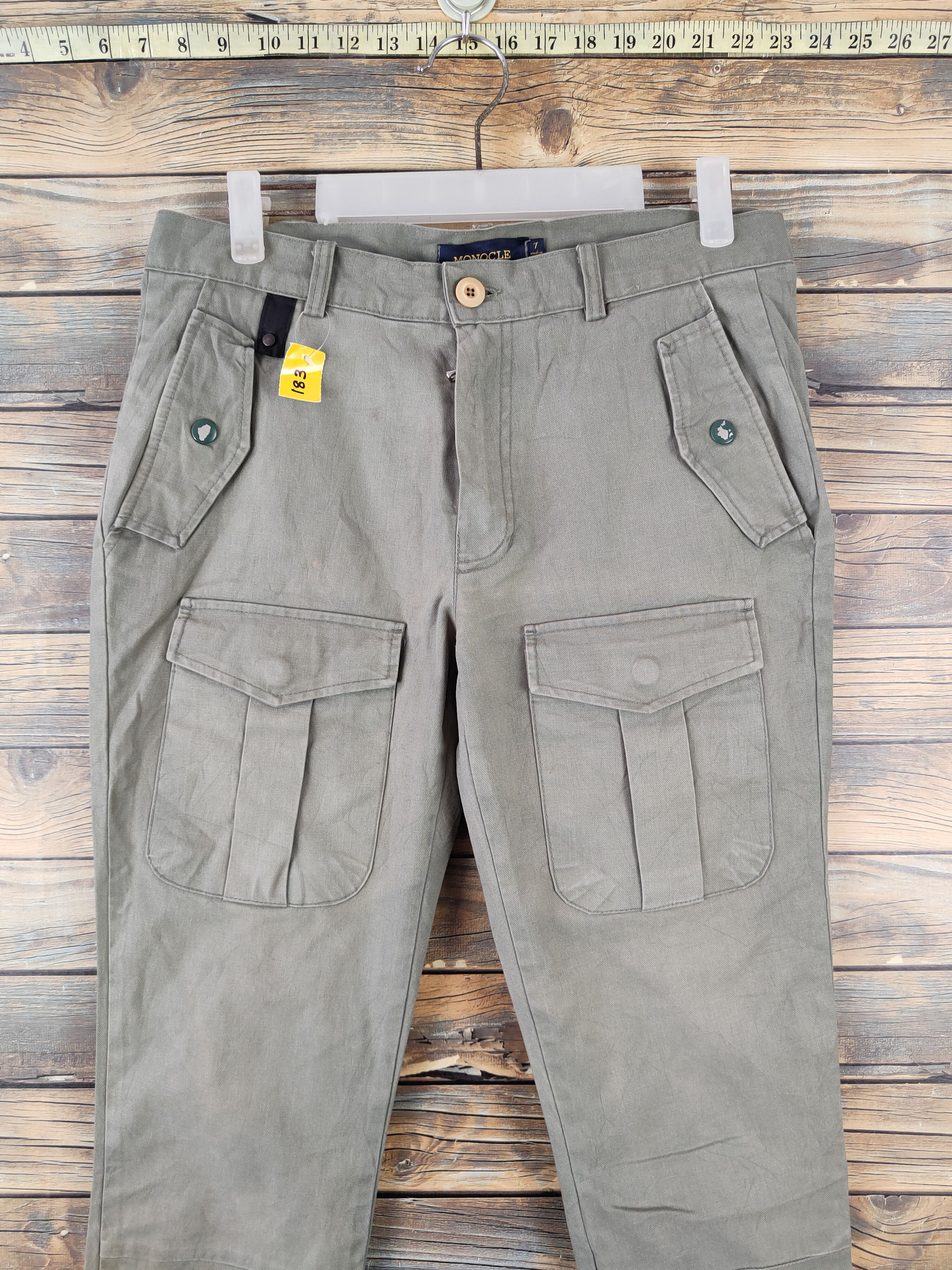 Monocle DL Monocle Green Faded Multipocket Tactical Cargo Pants #183 Size 29" - 2 Thumbnail