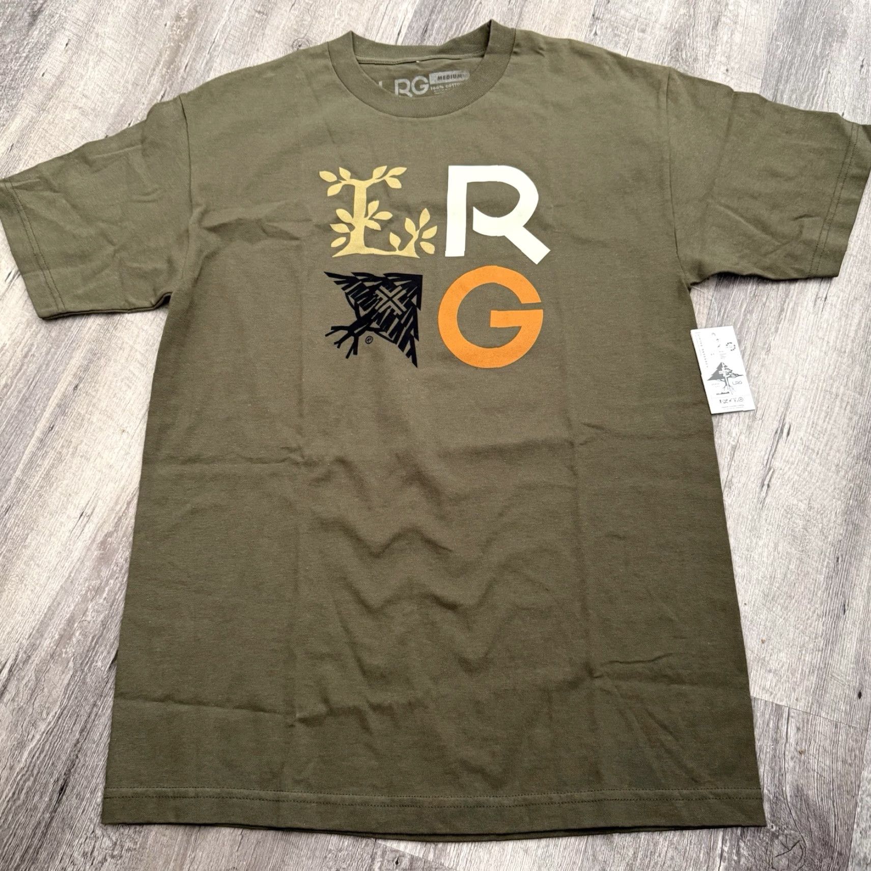 Vintage LRG Tee Mens Medium Graphic T-Shirt Green 100% Cotton NEW Crew Neck Short Sleeve Logo Fashion Shirt Mens Size US M / EU 48-50 / 2 - 6 Thumbnail
