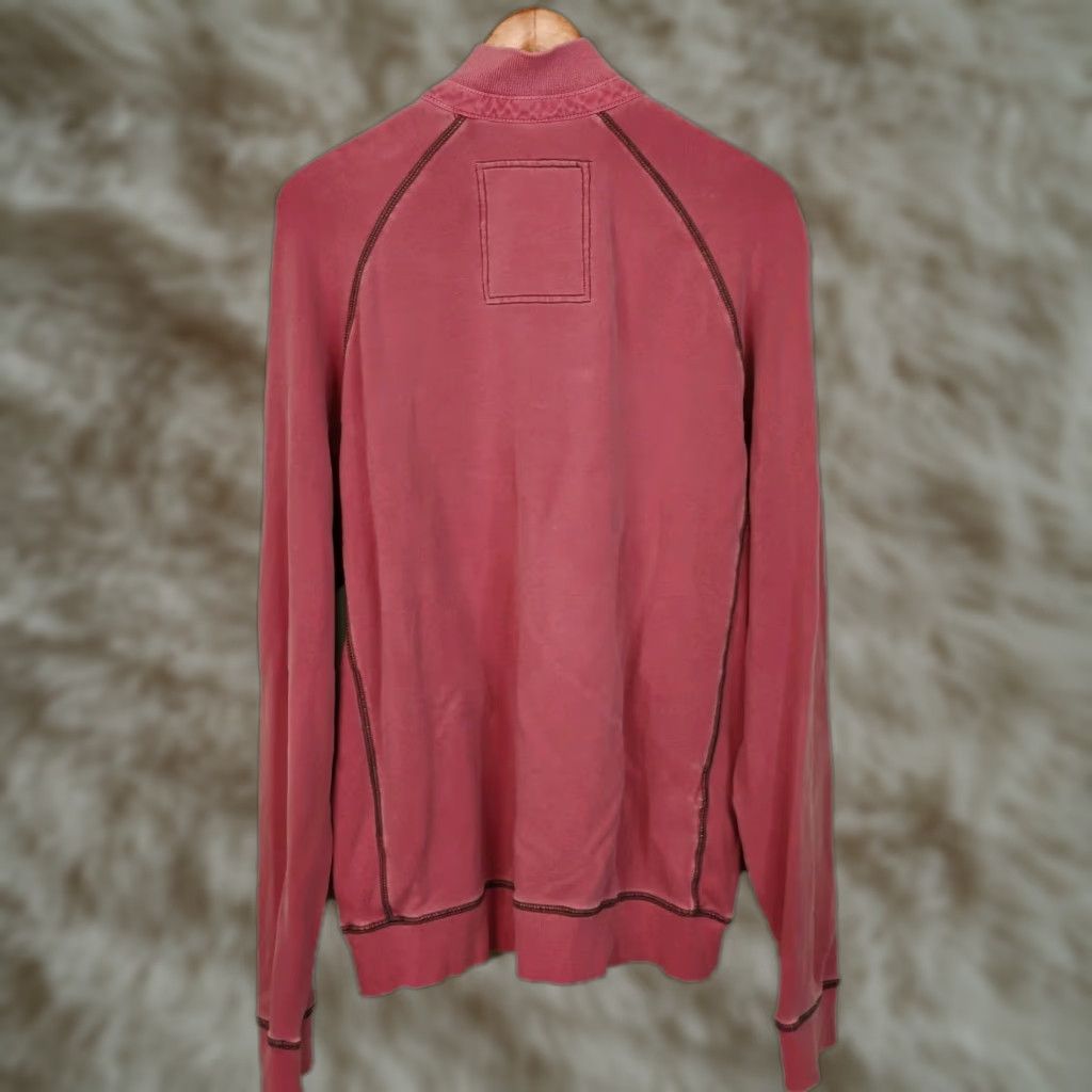 Tommy Bahama Tommy Bahama 1/4 Zip Pullover Sweatshirt Mens Medium Salmon Pink Stretch Knit Casual Shirt Size US M / EU 48-50 / 2 - 1 Thumbnail