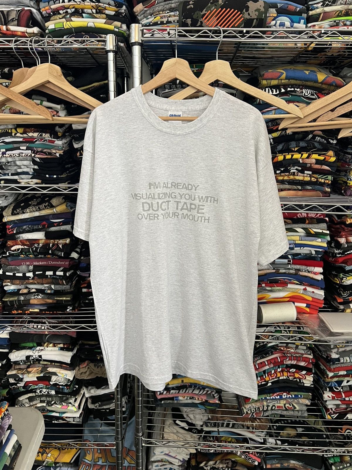 Vintage 2000s I’m Already Visualizing You With Duct Tape Quote Tee Size US XL / EU 56 / 4 - 3 Thumbnail