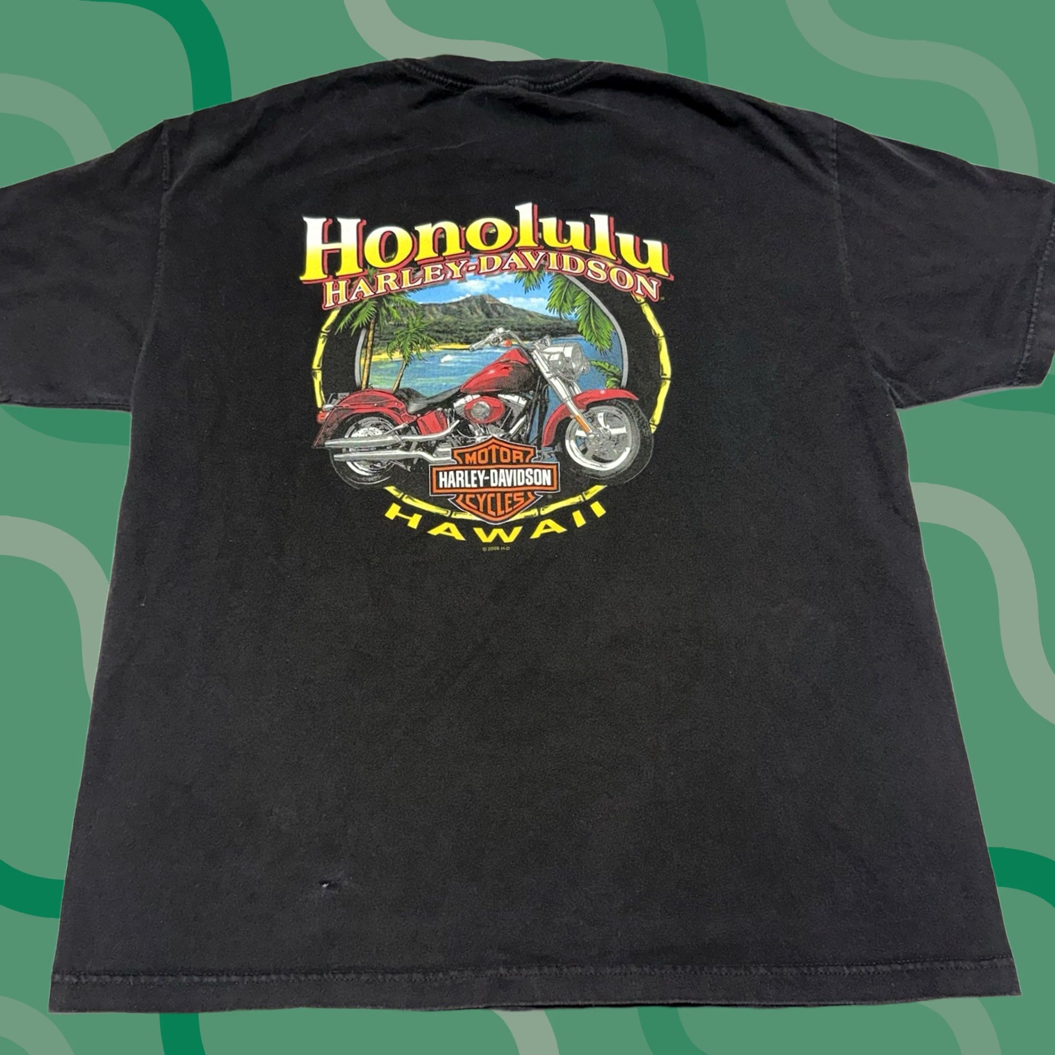Harley Davidson Harley-Davidson T-Shirt XL Black Honolulu Hawaii Diamond Head Beach Motorcycle Graphic Print Short Sleeve Crew Neck Men Shirt Redefined Size US XL / EU 56 / 4 - 1 Thumbnail