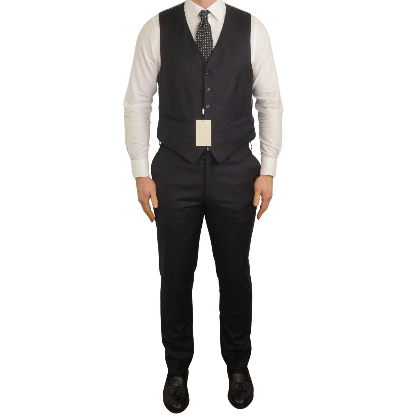 Suitsupply Men Suitsupply 3 Piece Suit La Spalla Single Navy Blue US60 Size 54L - 7 Thumbnail
