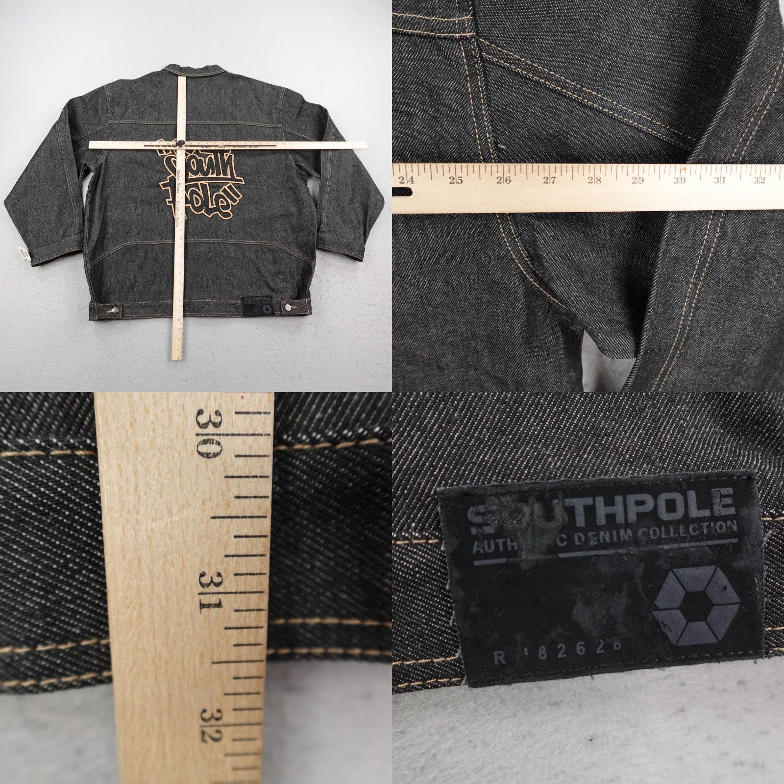 Southpole VINTAGE Southpole Jacket Mens 2XL Black Denim Graffiti Embroidered Deadstock 90s Size US XXL / EU 58 / 5 - 8 Thumbnail