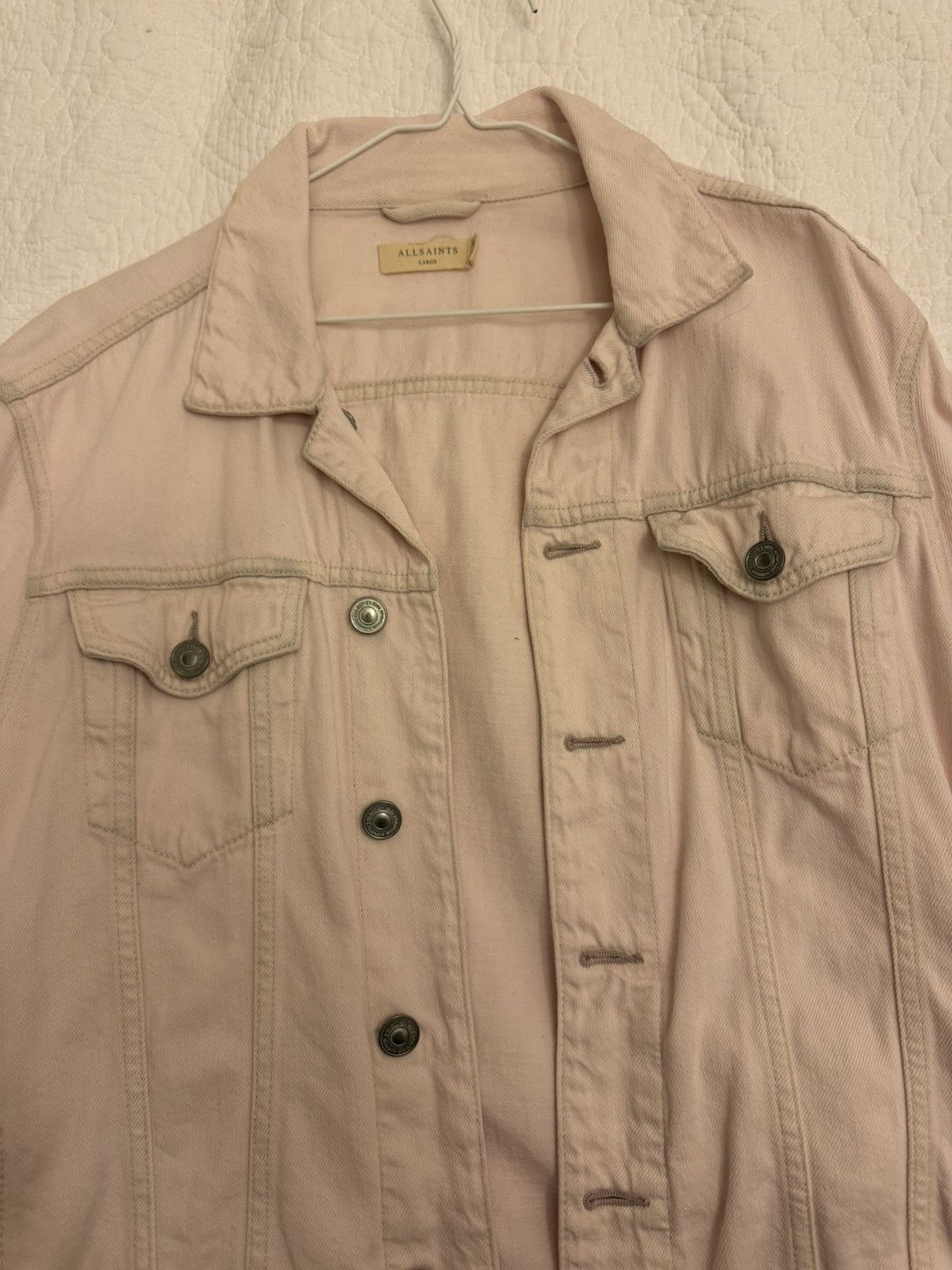 Allsaints AllSaints Light pink denim jacket Size US L / EU 52-54 / 3 - 1 Thumbnail