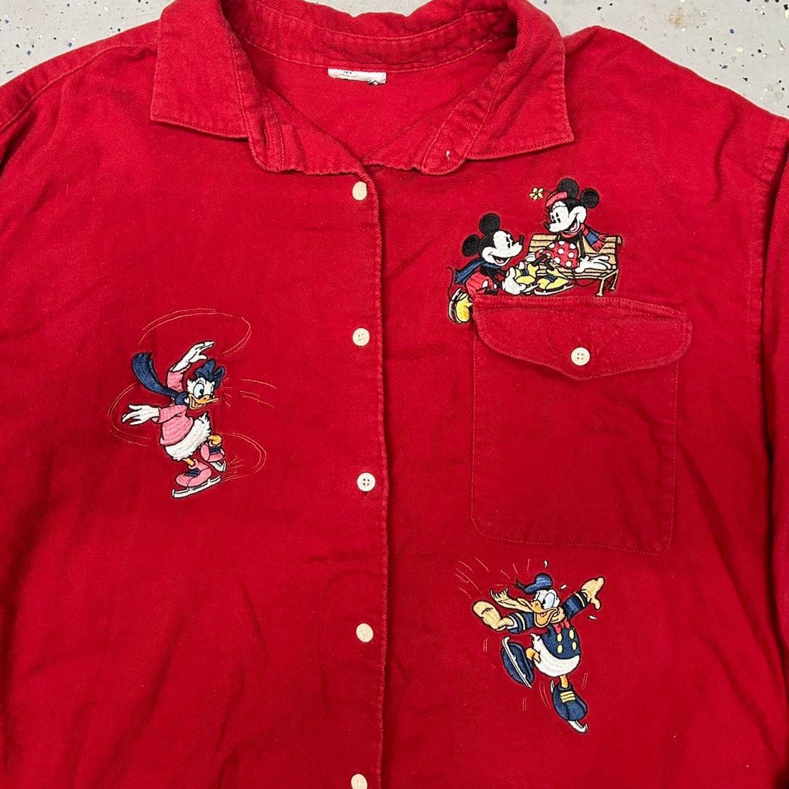 Disney VTG/Y2K Disney Mickey Mouse embroidered button-up shirt Size XL / US 12-14 / IT 48-50 - 2 Thumbnail