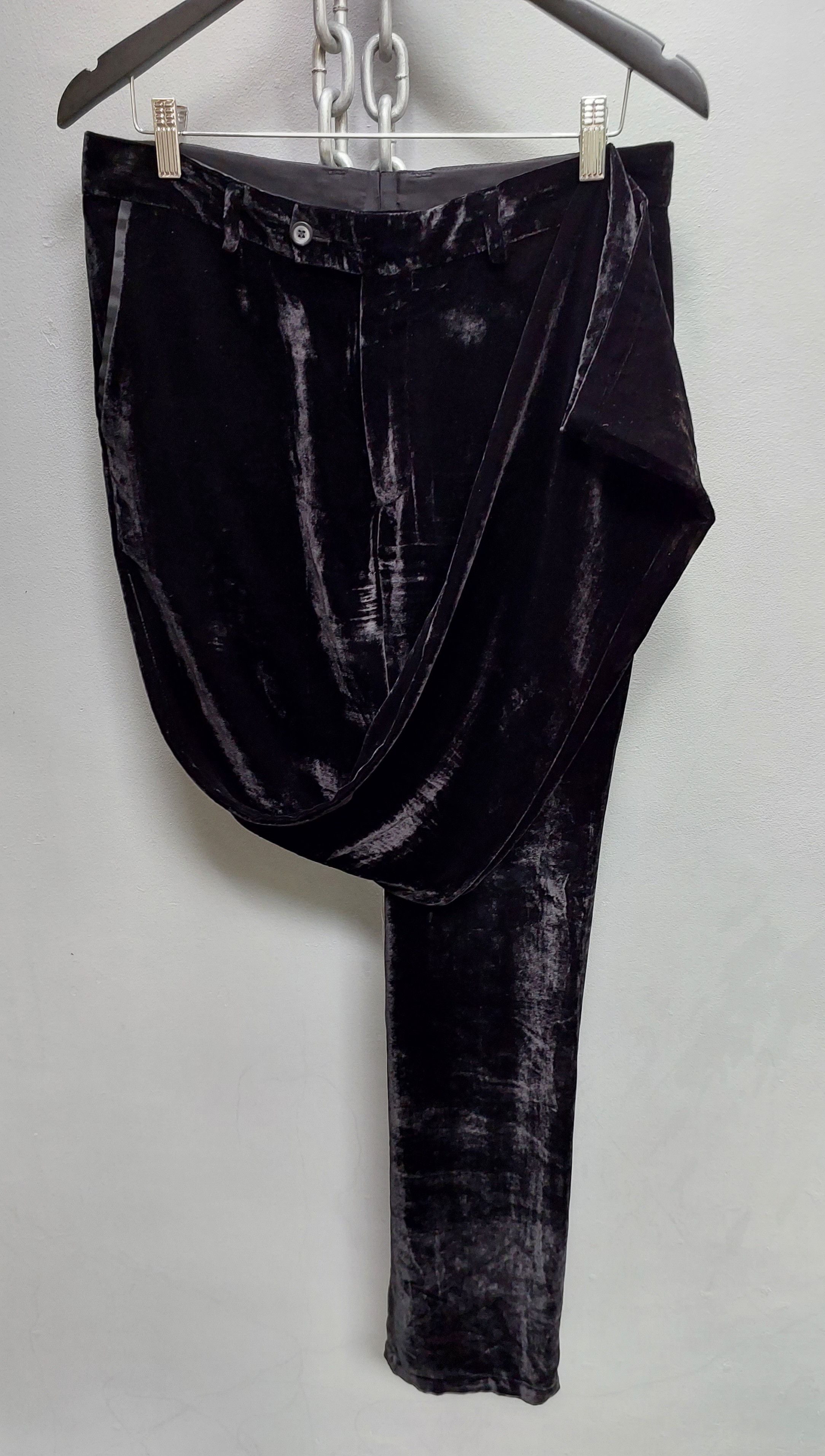 image of Lanvin Velvet Dress Pants in Black, Men's (Size 30)