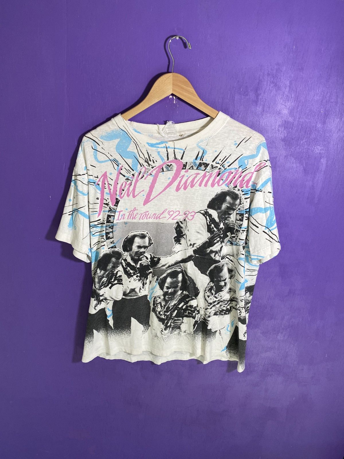 Band Tees × Vintage Vintage 92/93 Neil diamond AOP tour t-shirt Size US L / EU 52-54 / 3 - 1 Thumbnail