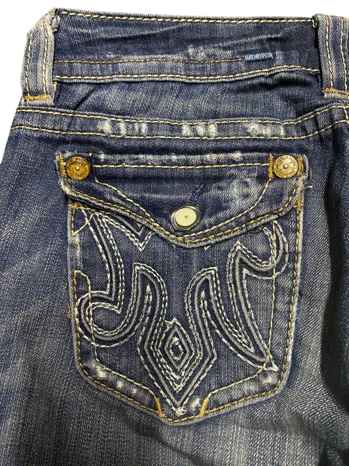 If Six Was Nine Woman Mek Denim Reverse For Care Distressed Flare Jeans Size US 30 / EU 46 - 8 Thumbnail