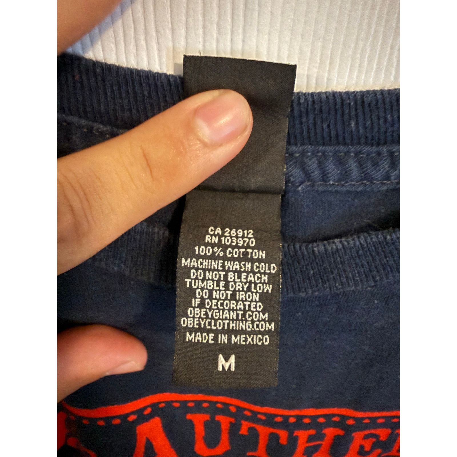 Obey Obey Propaganda T-Shirt Navy Blue Red Graphic Tee Men’s M Size US M / EU 48-50 / 2 - 4 Thumbnail