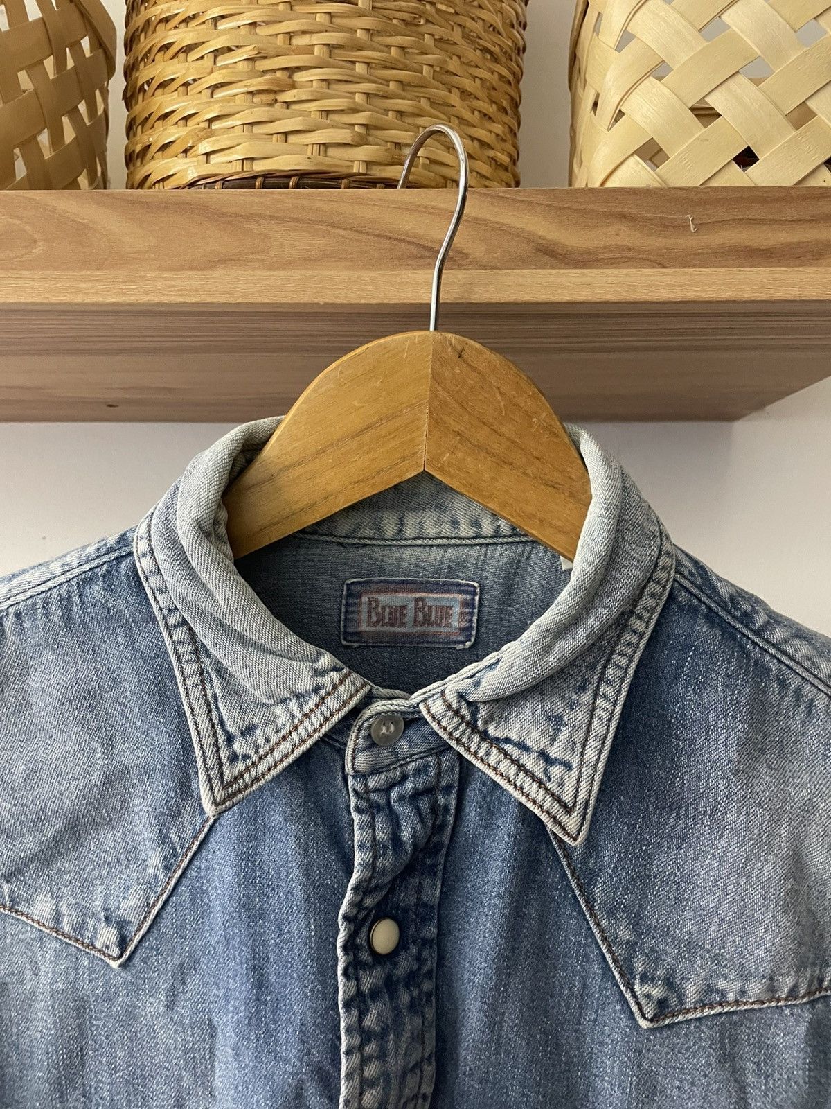 Blue Blue Japan × Japanese Brand Blue Blue Japan Stone Western Snap Button L/S Shirt Size US S / EU 44-46 / 1 - 2 Thumbnail