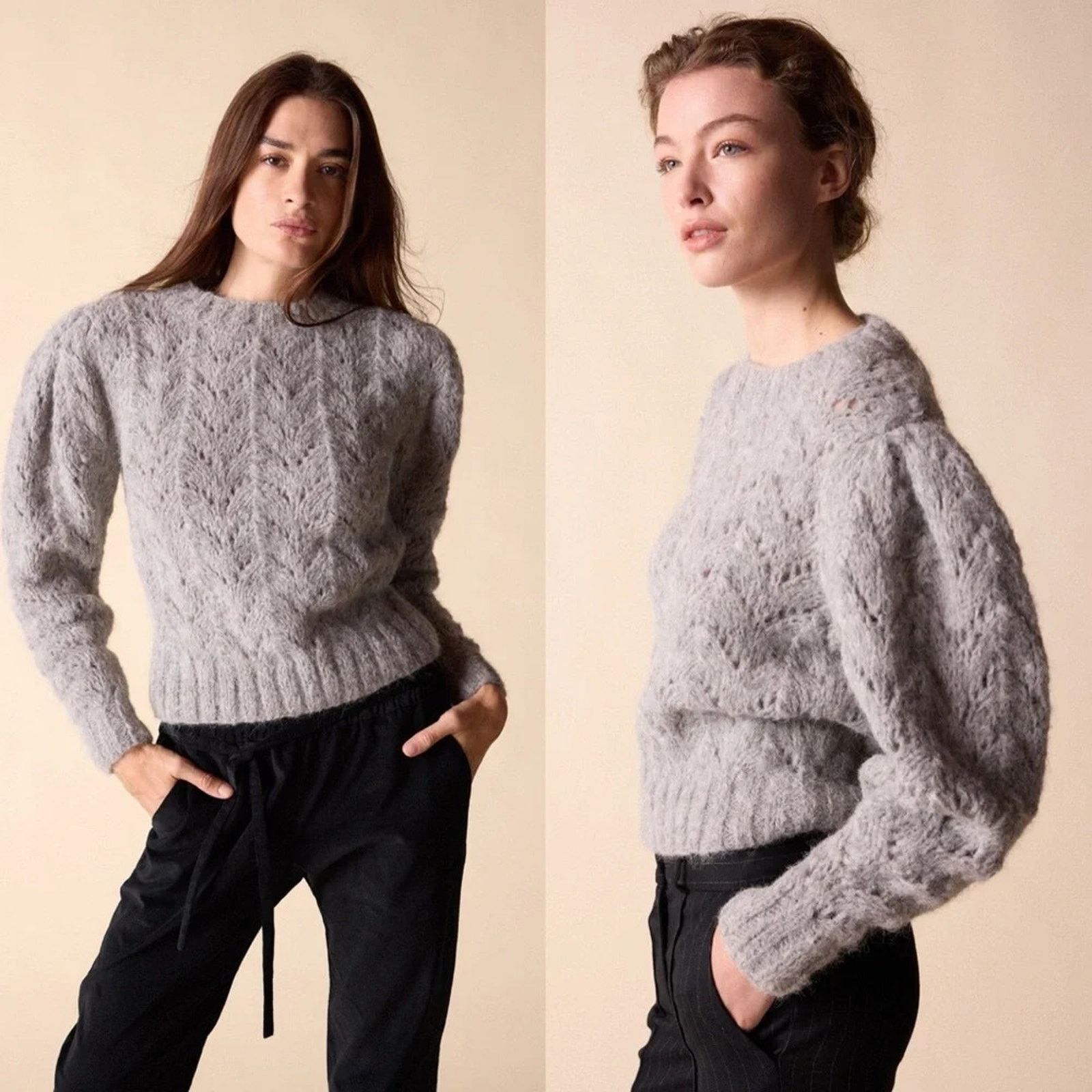 Designer New St.Roche Ivy Sweater Superfine Alpaca Pullover Grey L Size L / US 10 / IT 46 - 6 Thumbnail