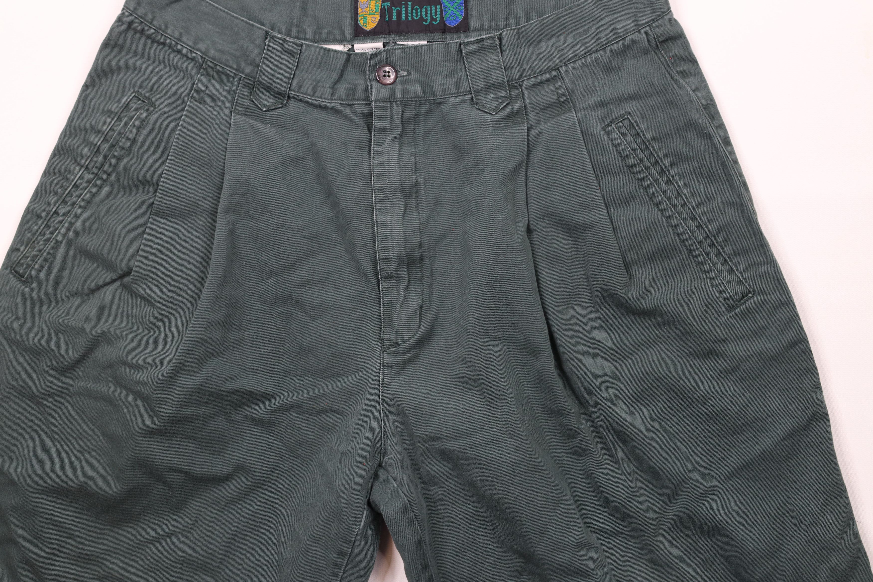 Vintage Vintage 90s Streetwear Above Knee Chino Shorts Green Cotton Size US 32 / EU 48 - 3 Thumbnail