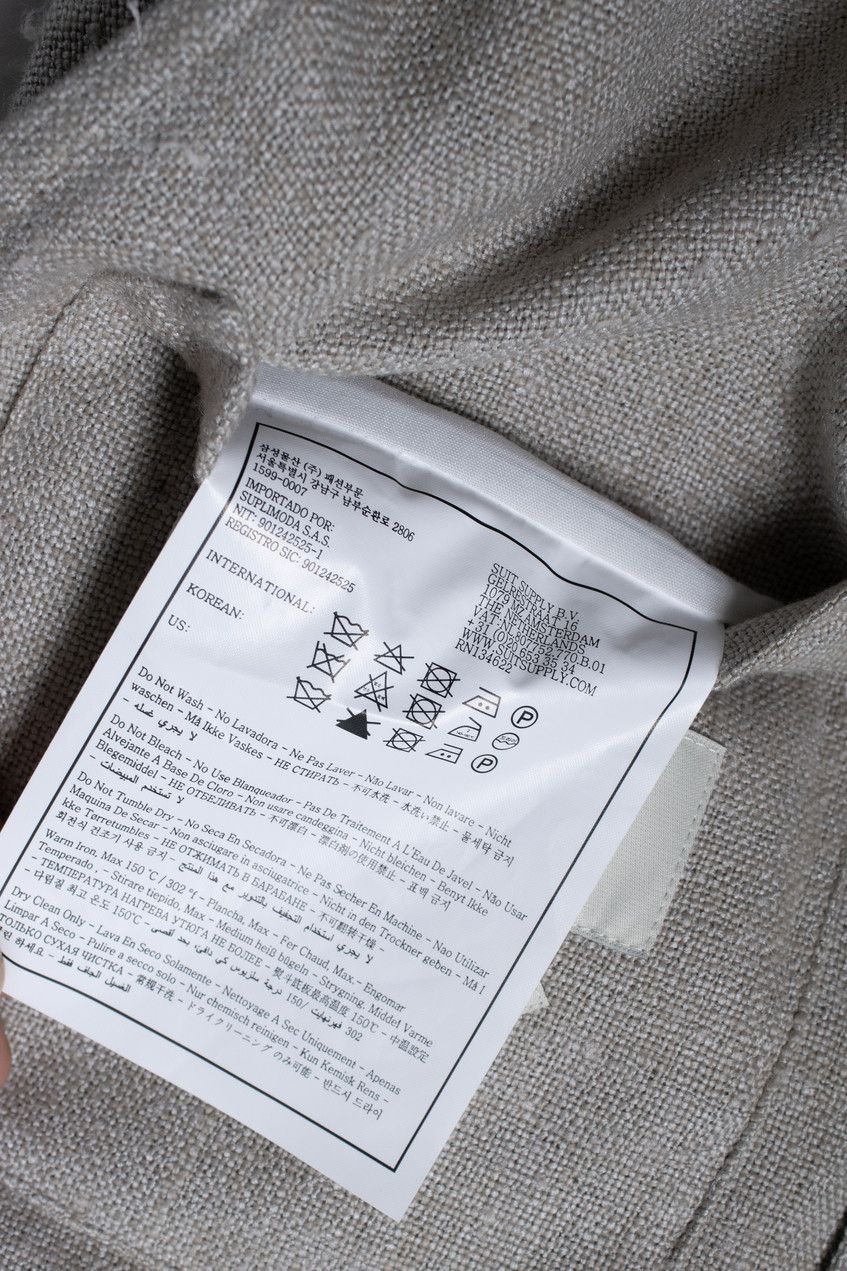 Suitsupply Suitsupply, Linen Greenwich blazer in beige Size 52R - 7 Thumbnail