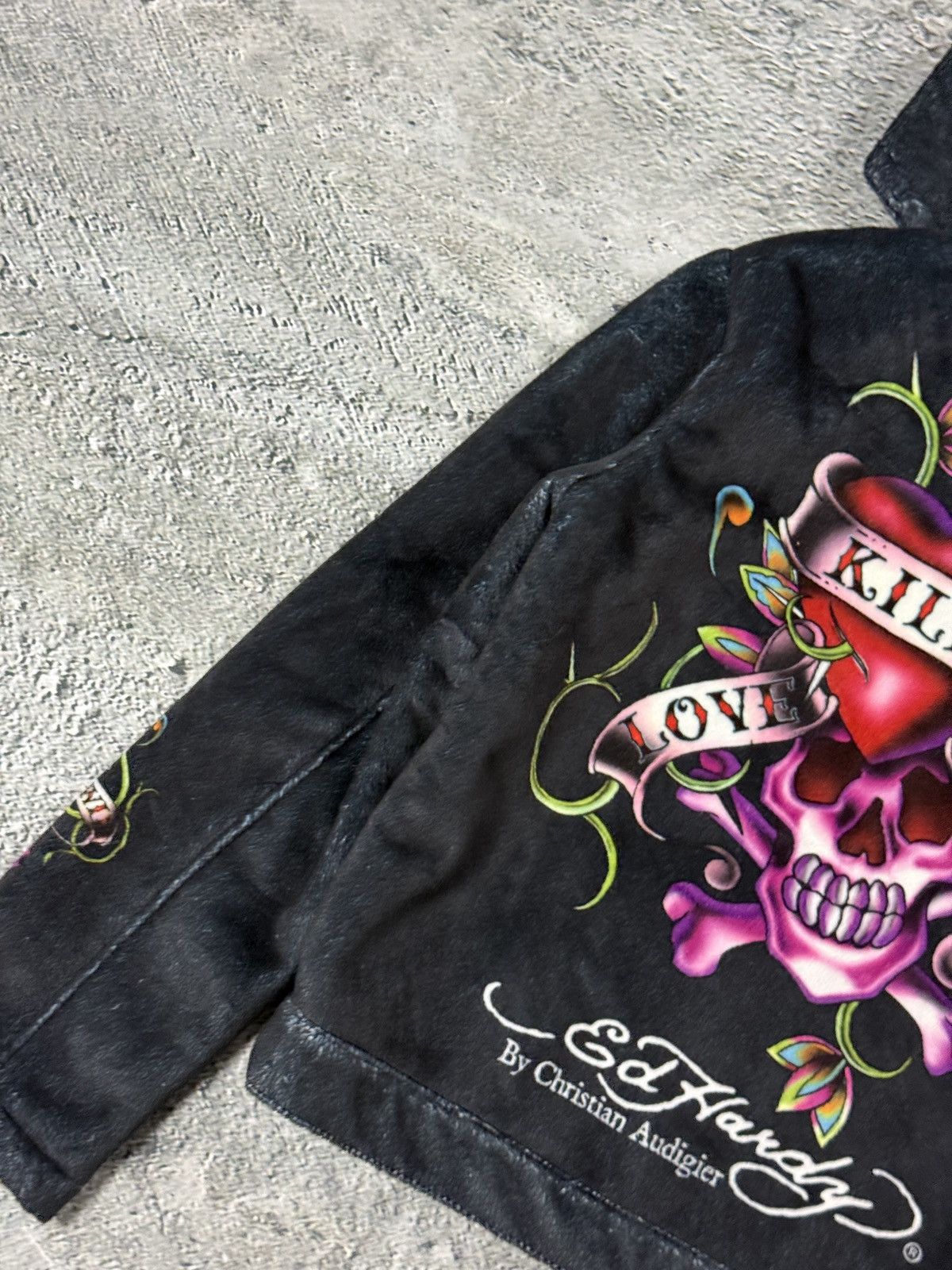 Ed Hardy Ed Hardy zip hoodie black red vintage Y2K faux fur Size L / US 10 / IT 46 - 9 Thumbnail