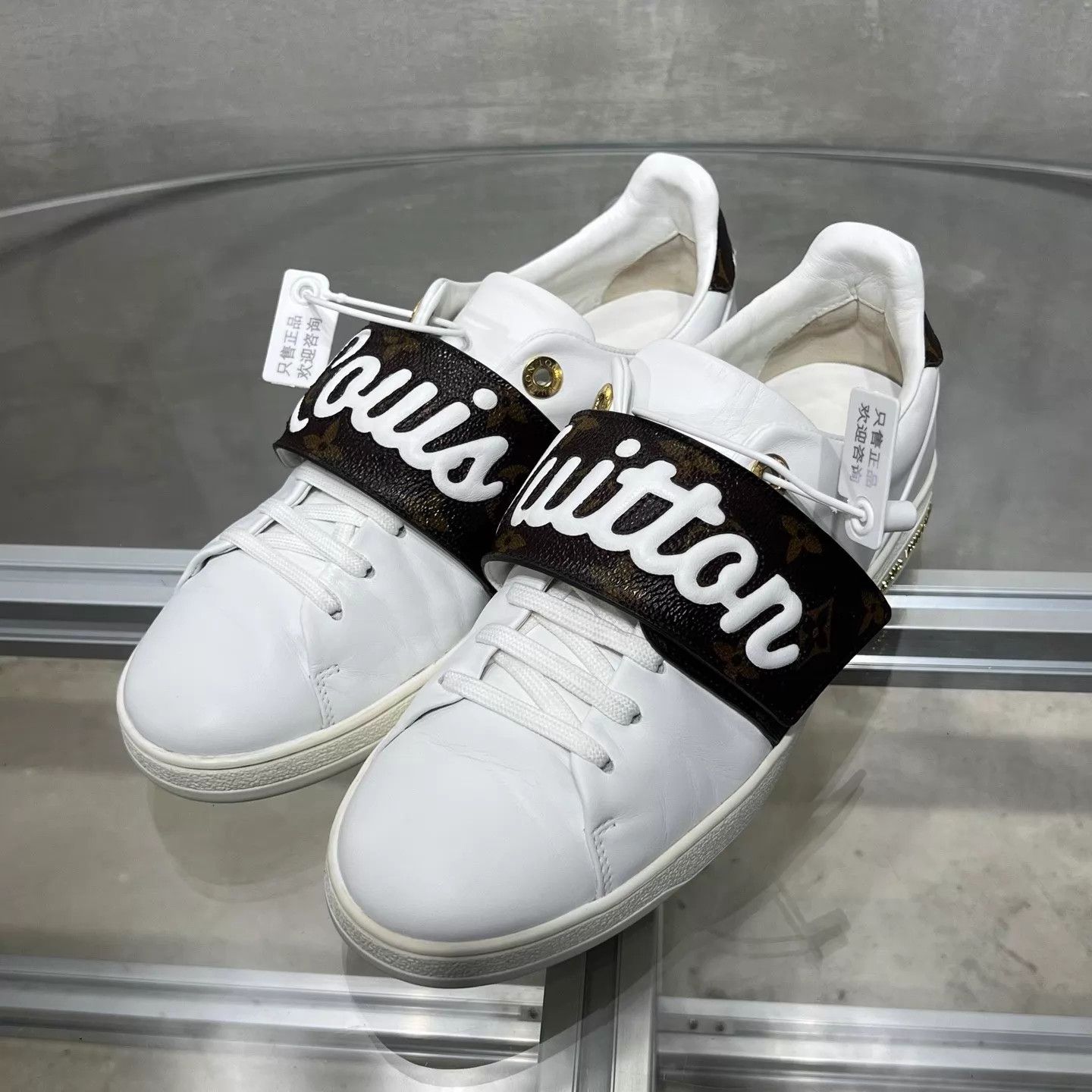 Louis Vuitton LV Monogram Velcro White Sneaker UK4 (38) Size US 7.5 / IT 37.5 - 2 Thumbnail
