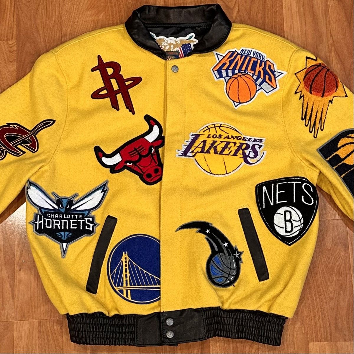 Jeff Hamilton × NBA Jeff Hamilton NBA Collage Wool and Leather Jacket Size M New Size US M / EU 48-50 / 2 - 2 Thumbnail